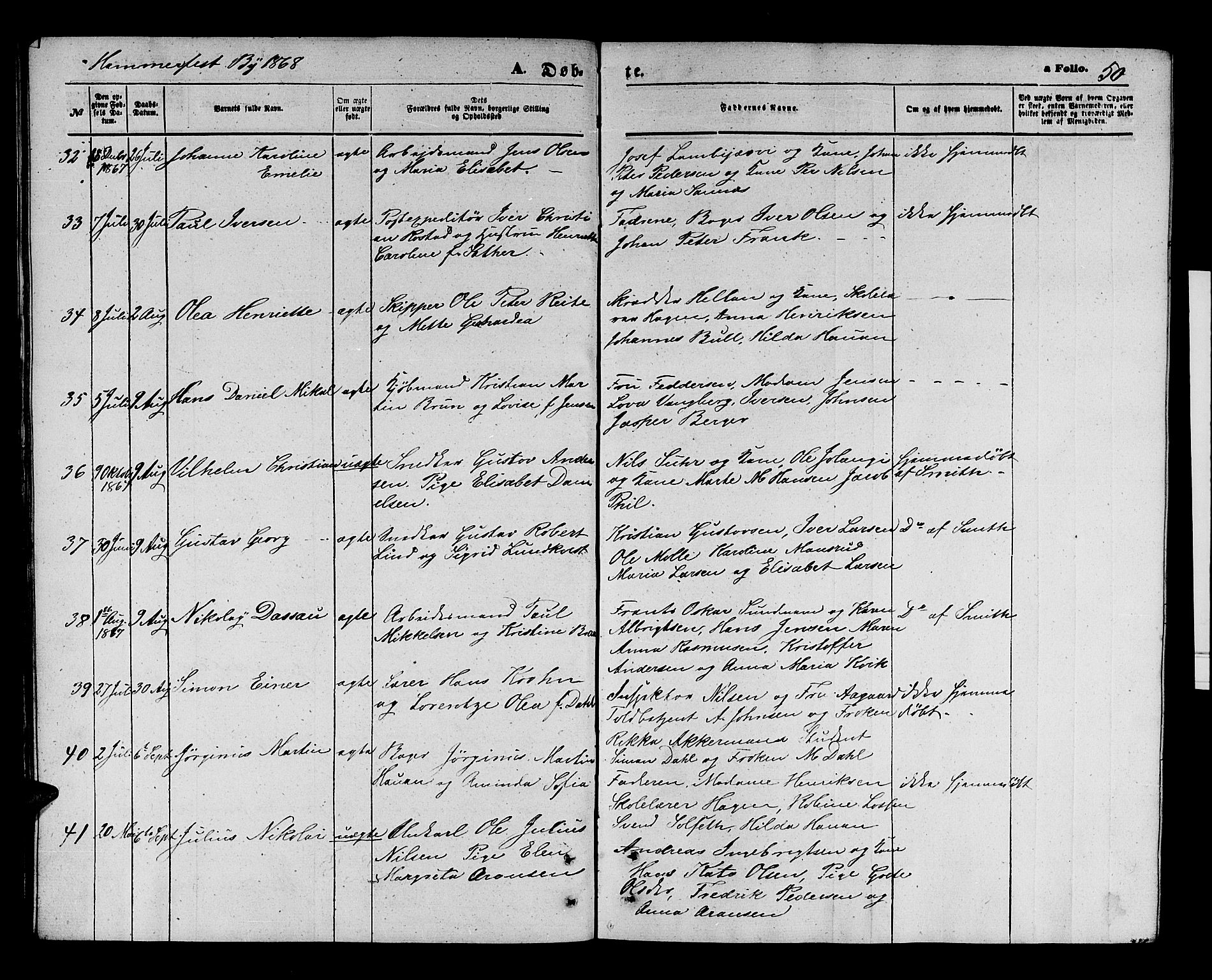 Hammerfest sokneprestkontor, AV/SATØ-S-1347/H/Hb/L0003.klokk: Parish register (copy) no. 3 /1, 1862-1868, p. 50