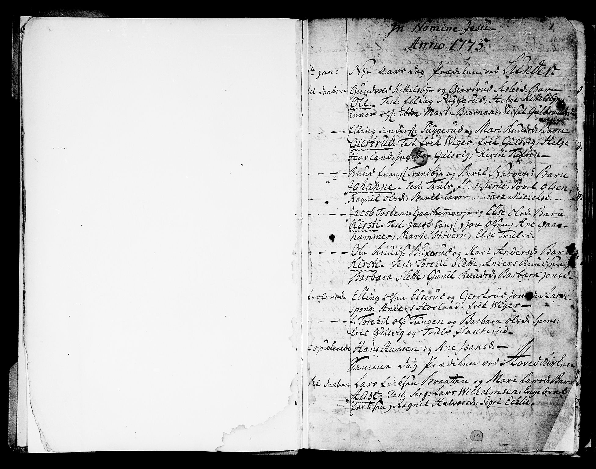 Norderhov kirkebøker, AV/SAKO-A-237/F/Fa/L0005: Parish register (official) no. 5, 1775-1789, p. 1