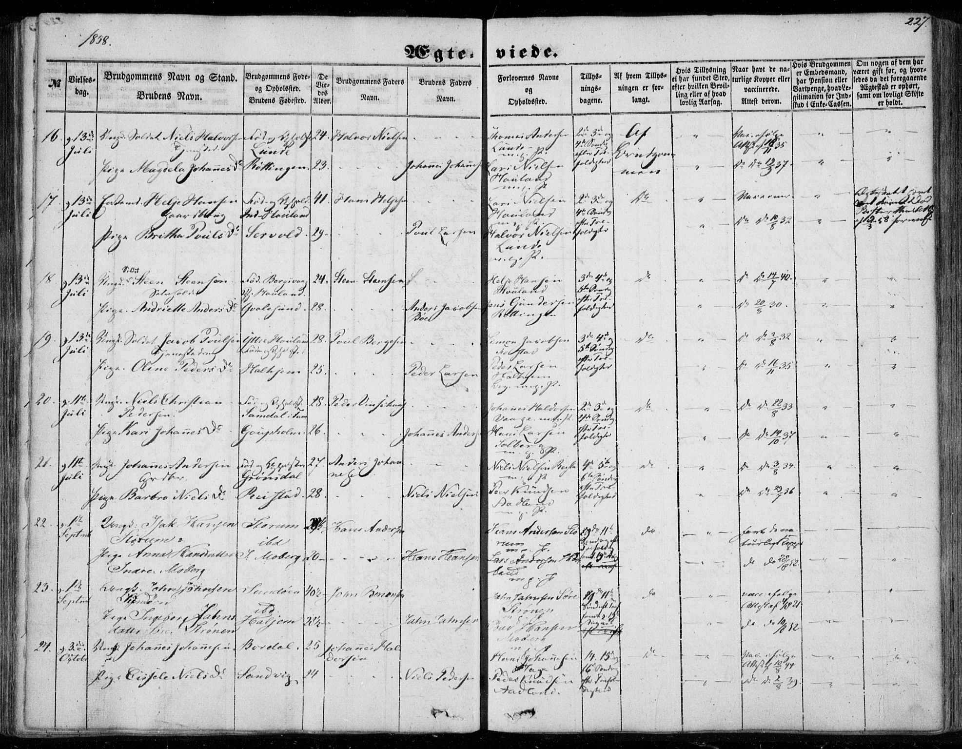 Os sokneprestembete, SAB/A-99929: Parish register (official) no. A 16, 1851-1859, p. 227