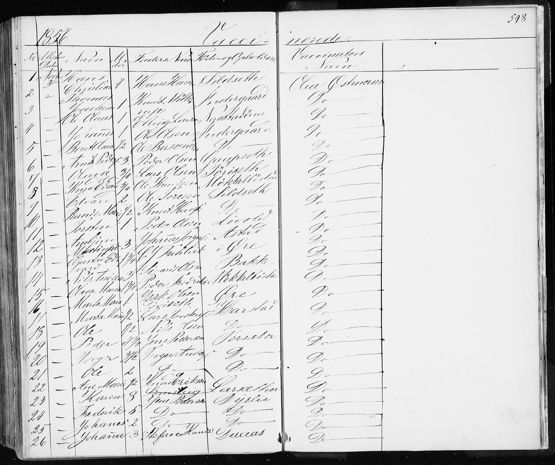 Ministerialprotokoller, klokkerbøker og fødselsregistre - Møre og Romsdal, AV/SAT-A-1454/586/L0984: Parish register (official) no. 586A10, 1844-1856, p. 598