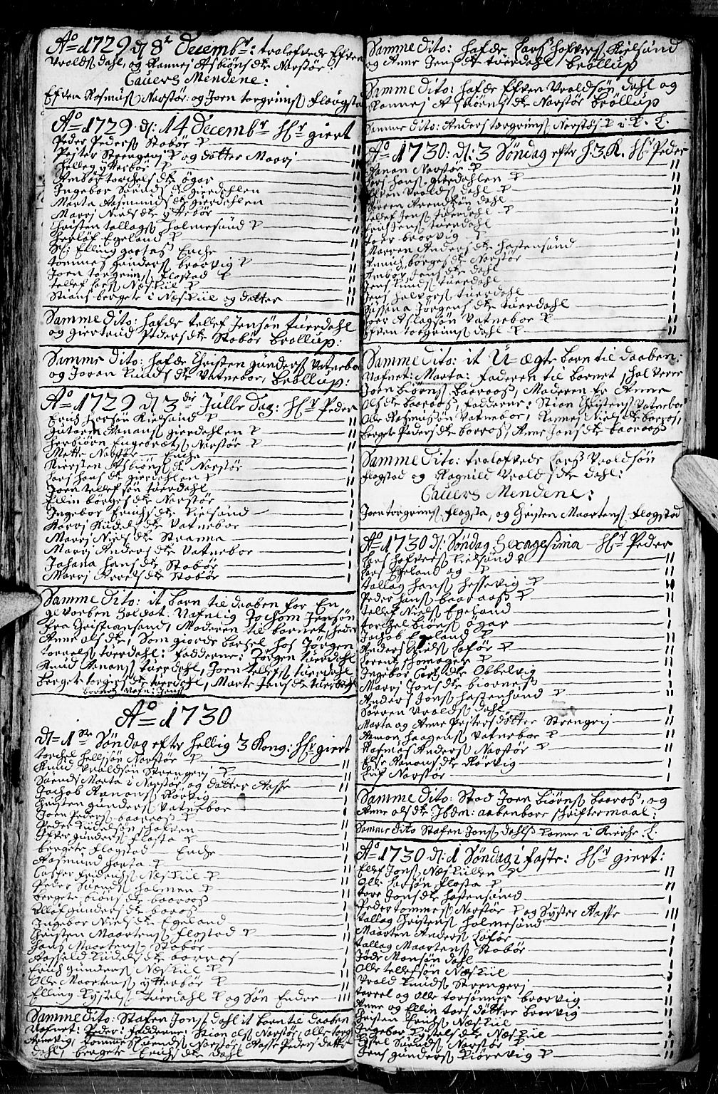 Dypvåg sokneprestkontor, AV/SAK-1111-0007/F/Fb/Fba/L0003: Parish register (copy) no. B 3, 1715-1738, p. 122