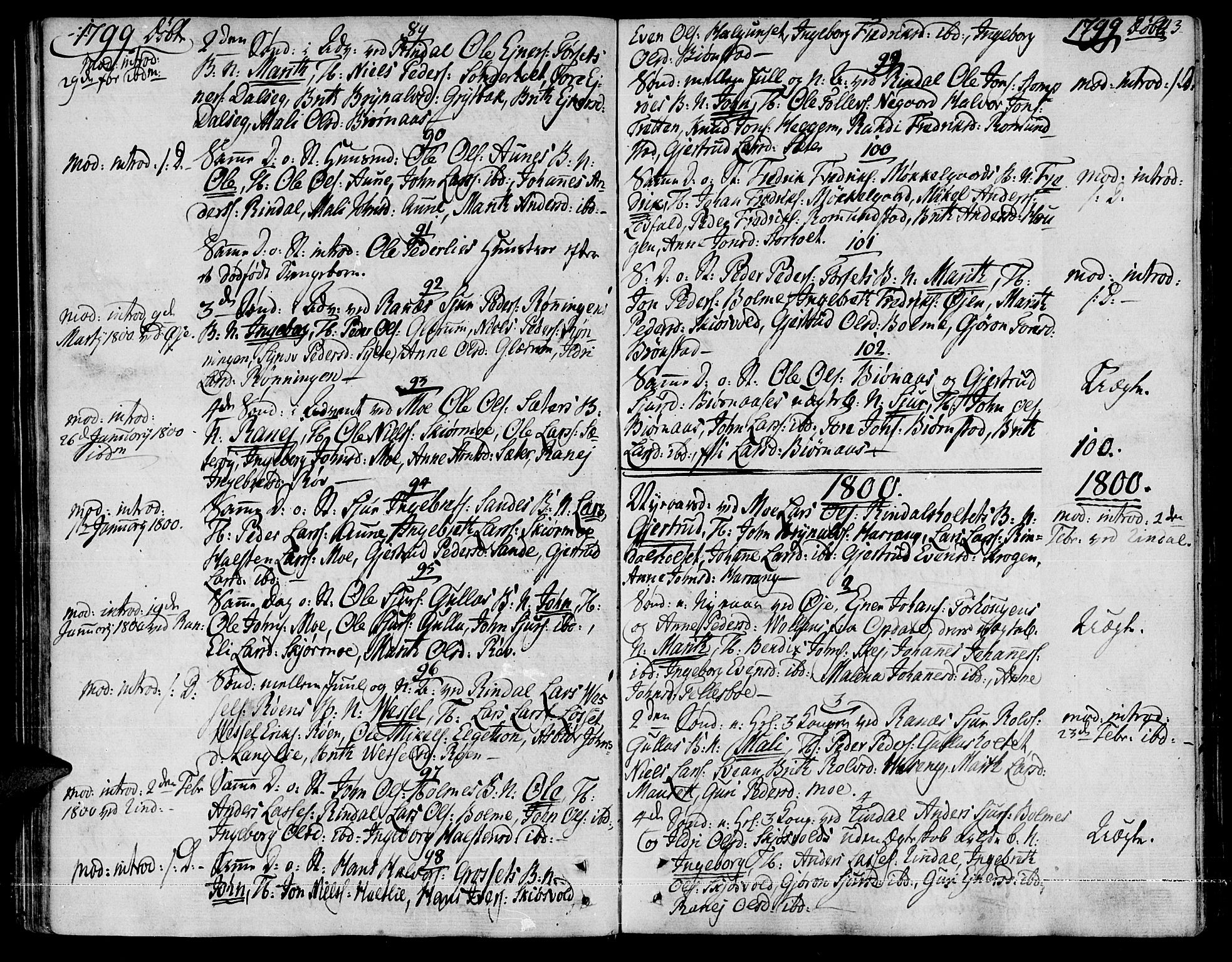 Ministerialprotokoller, klokkerbøker og fødselsregistre - Møre og Romsdal, SAT/A-1454/595/L1040: Parish register (official) no. 595A02, 1797-1819, p. 43