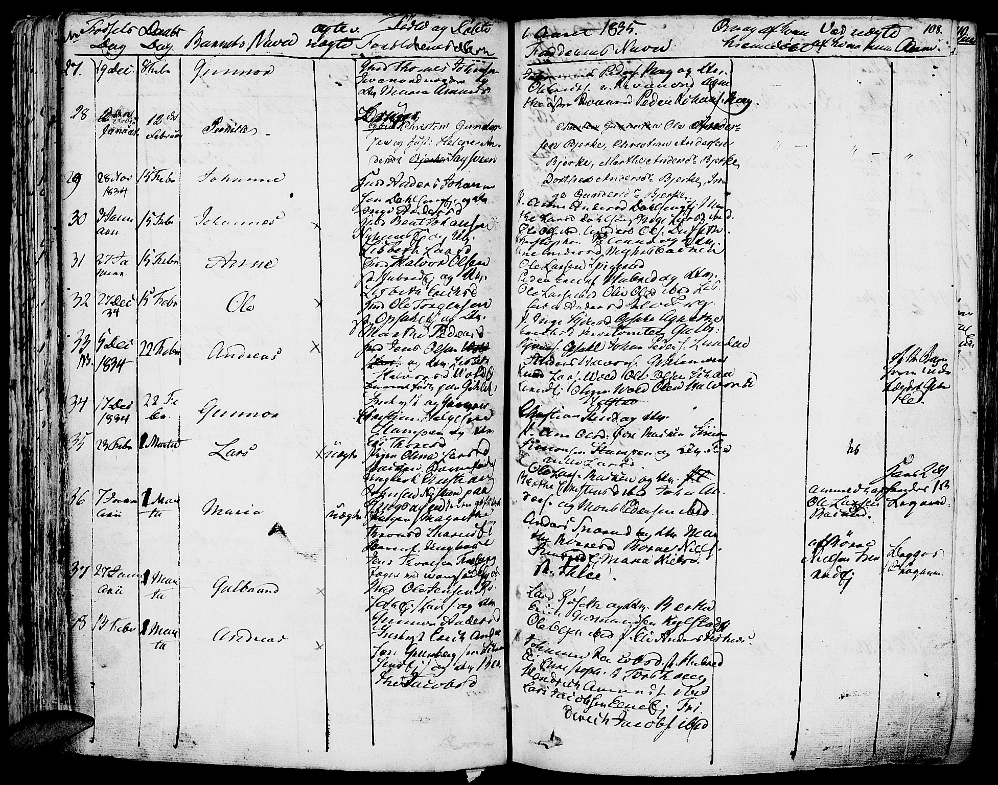 Vang prestekontor, Hedmark, SAH/PREST-008/H/Ha/Haa/L0009: Parish register (official) no. 9, 1826-1841, p. 108