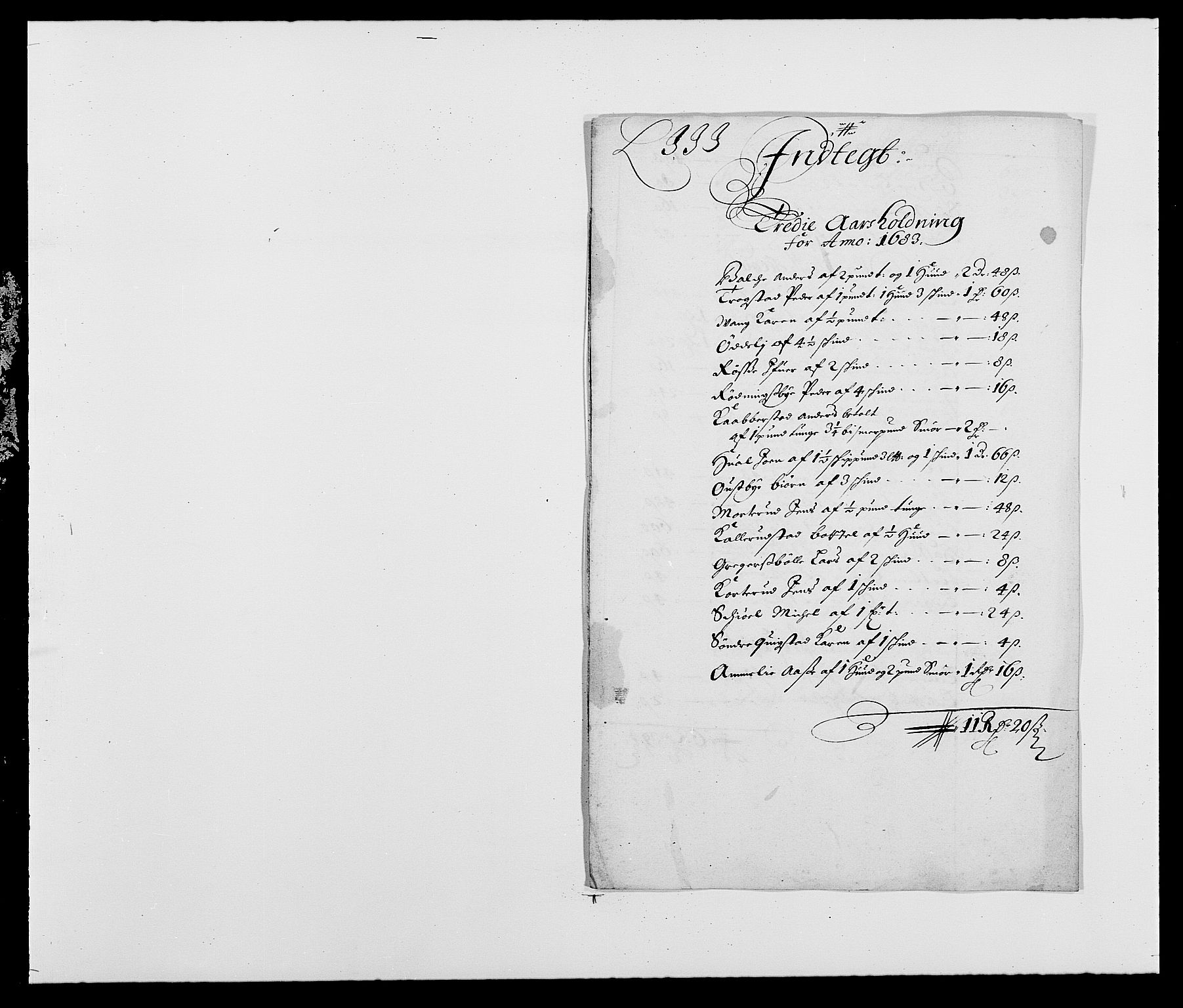 Rentekammeret inntil 1814, Reviderte regnskaper, Fogderegnskap, RA/EA-4092/R18/L1282: Fogderegnskap Hadeland, Toten og Valdres, 1683, p. 165