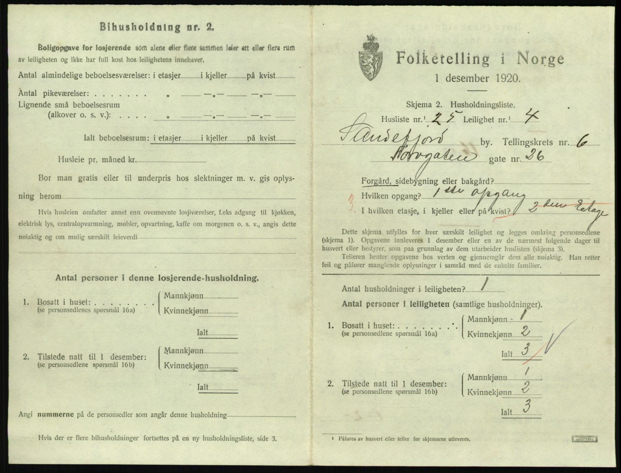 SAKO, 1920 census for Sandefjord, 1920, p. 2776