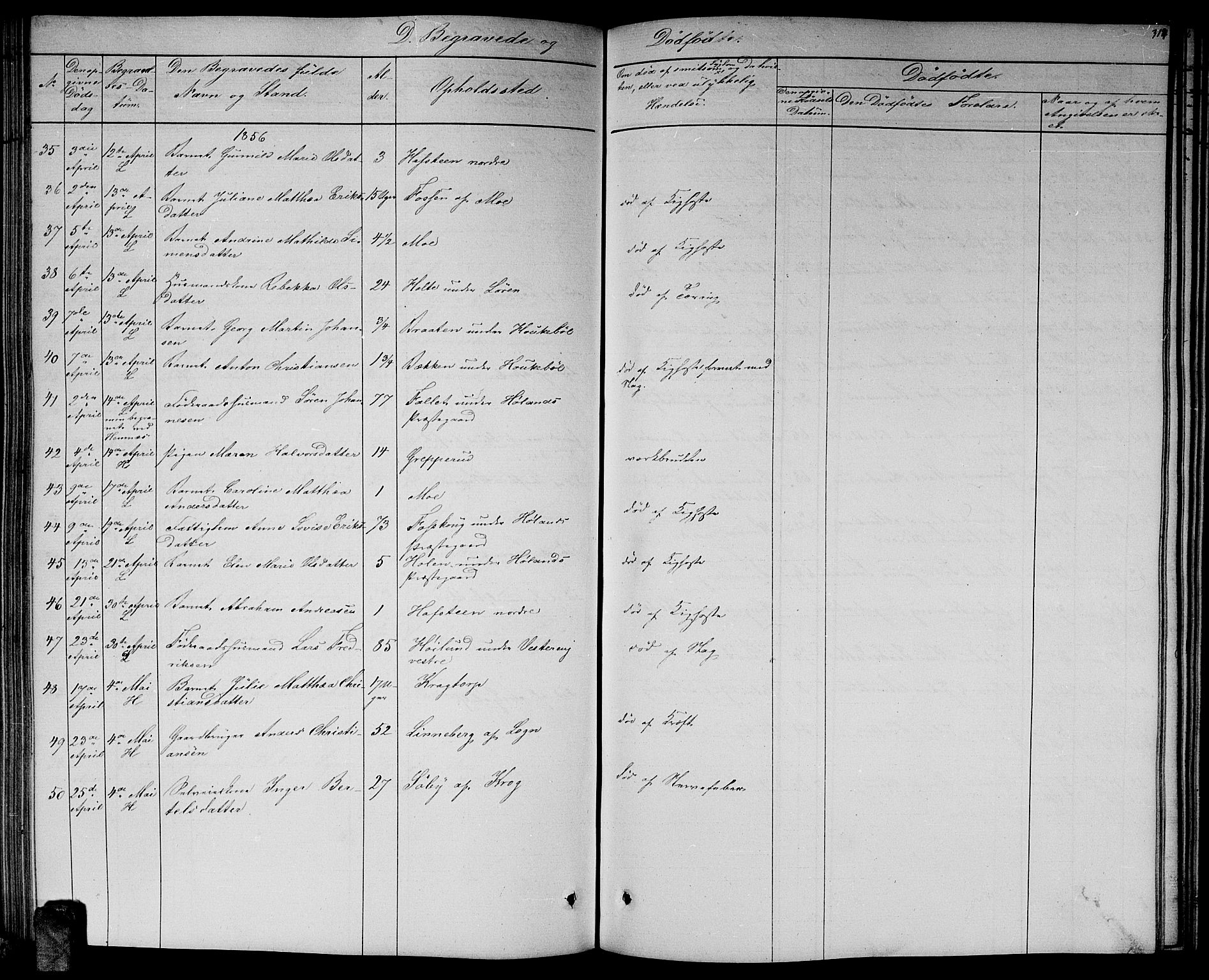 Høland prestekontor Kirkebøker, SAO/A-10346a/G/Ga/L0004: Parish register (copy) no. I 4, 1854-1862, p. 314