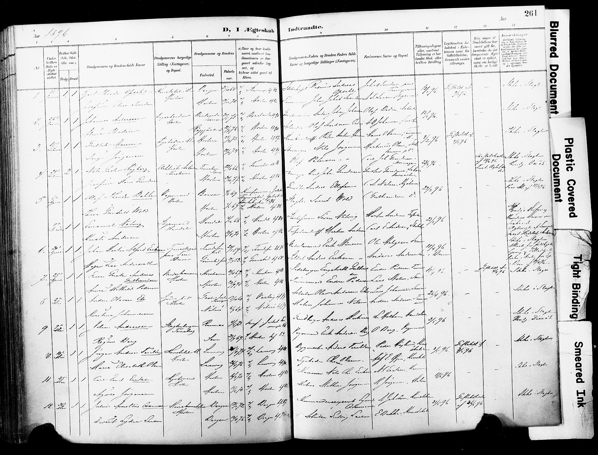 Horten kirkebøker, AV/SAKO-A-348/F/Fa/L0005: Parish register (official) no. 5, 1896-1904, p. 261