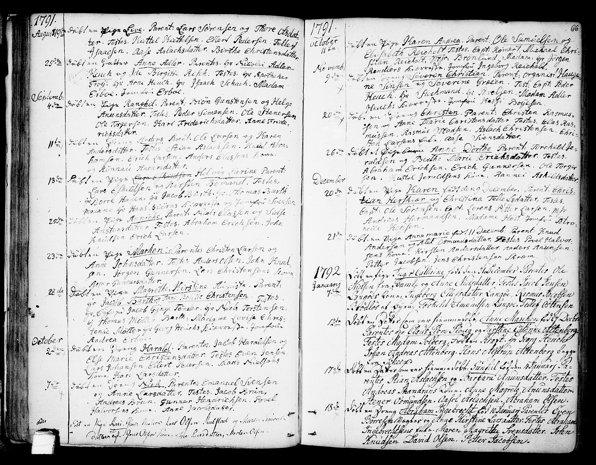 Kragerø kirkebøker, AV/SAKO-A-278/F/Fa/L0002: Parish register (official) no. 2, 1767-1802, p. 66