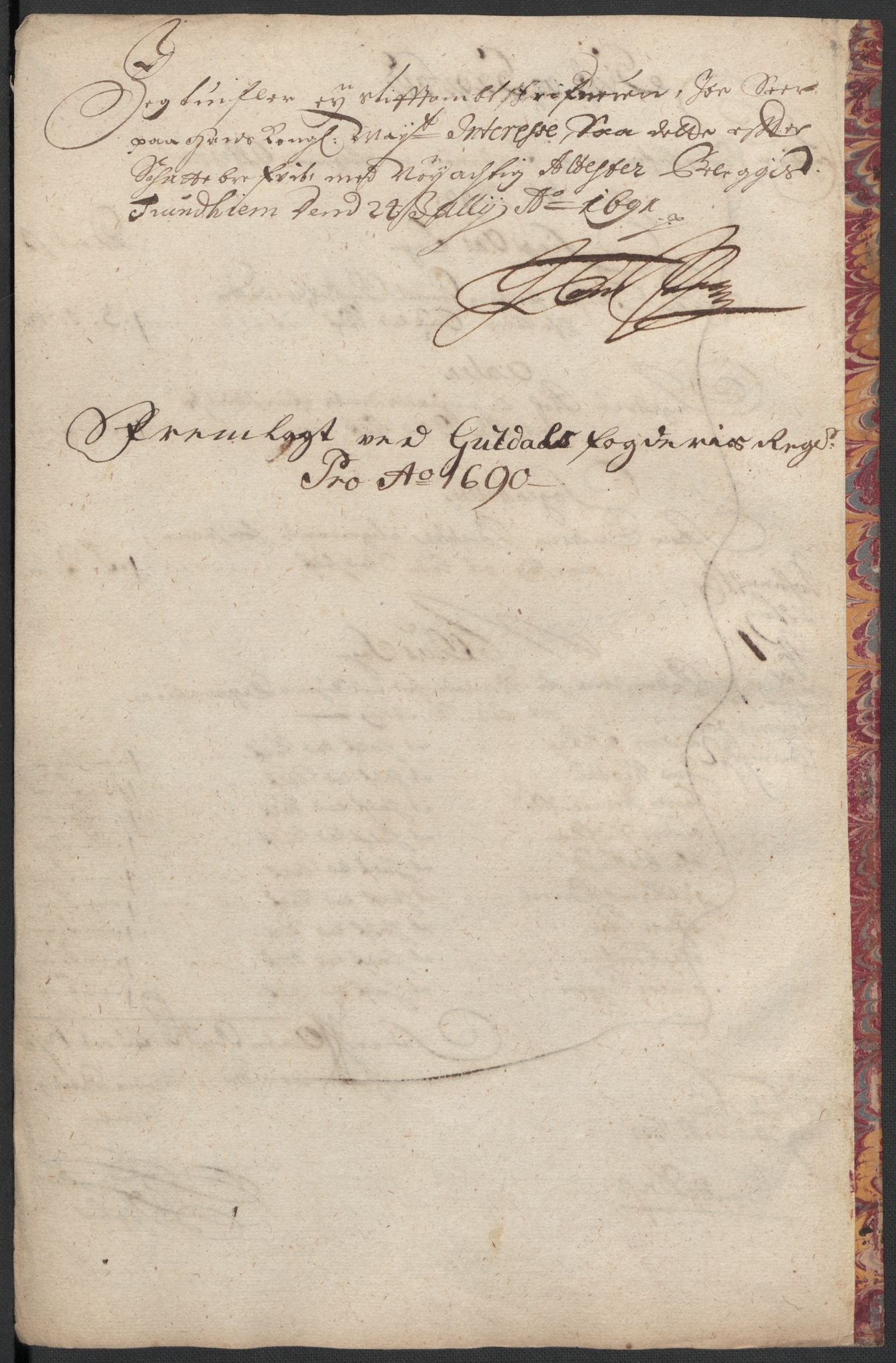 Rentekammeret inntil 1814, Reviderte regnskaper, Fogderegnskap, AV/RA-EA-4092/R59/L3940: Fogderegnskap Gauldal, 1689-1690, p. 362