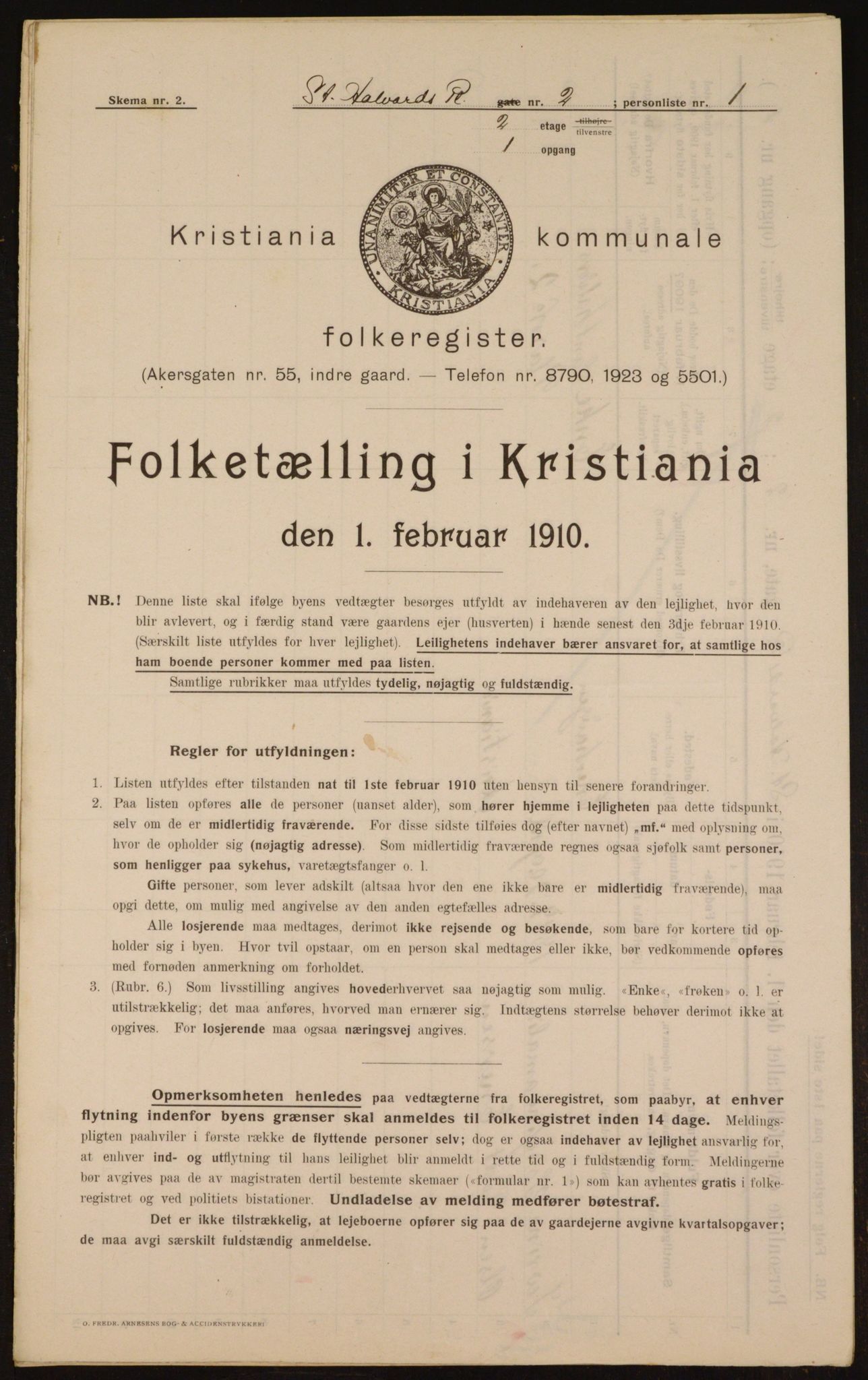 OBA, Municipal Census 1910 for Kristiania, 1910, p. 84057