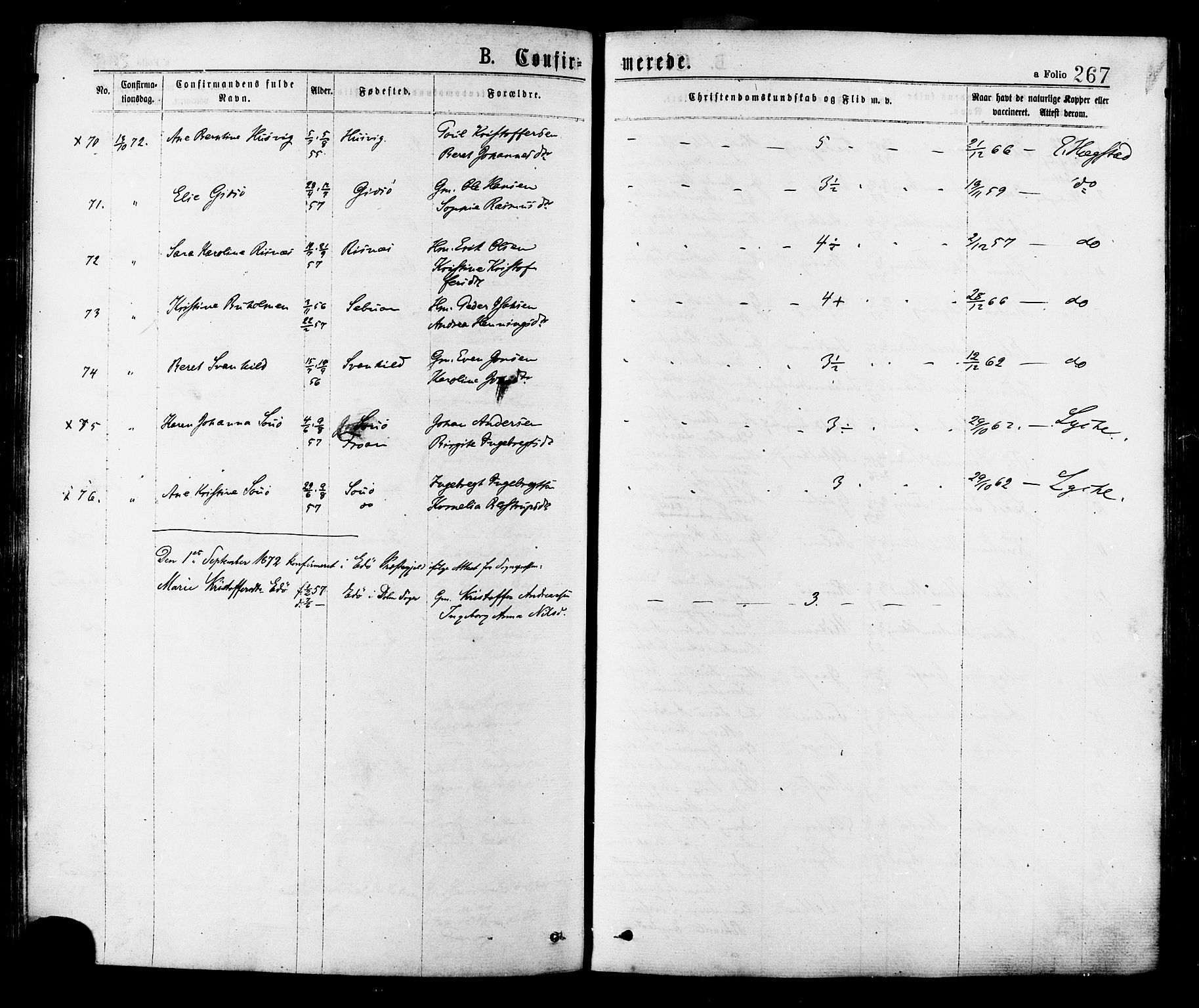 Ministerialprotokoller, klokkerbøker og fødselsregistre - Sør-Trøndelag, SAT/A-1456/634/L0532: Parish register (official) no. 634A08, 1871-1881, p. 267