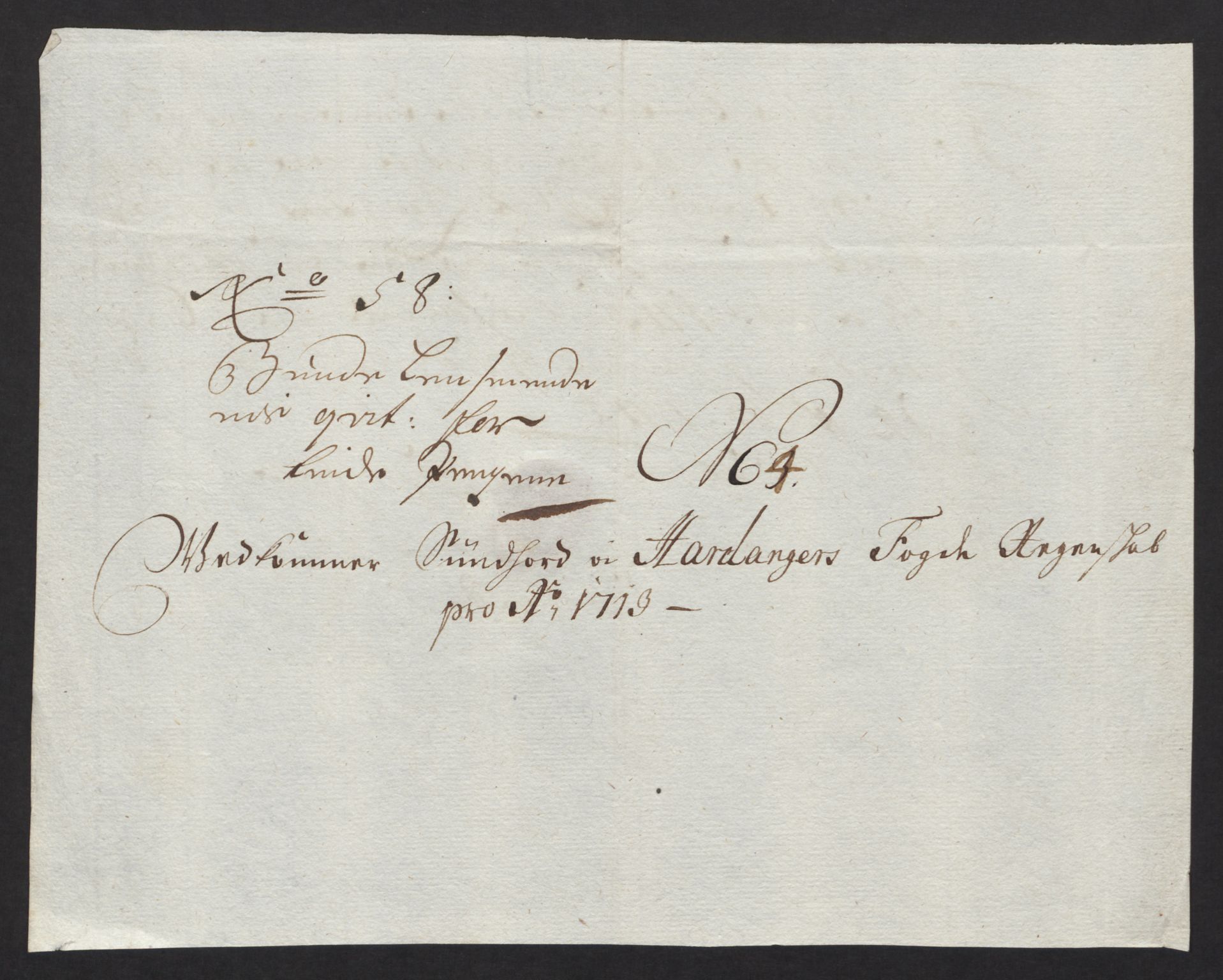 Rentekammeret inntil 1814, Reviderte regnskaper, Fogderegnskap, AV/RA-EA-4092/R48/L2989: Fogderegnskap Sunnhordland og Hardanger, 1713, p. 365