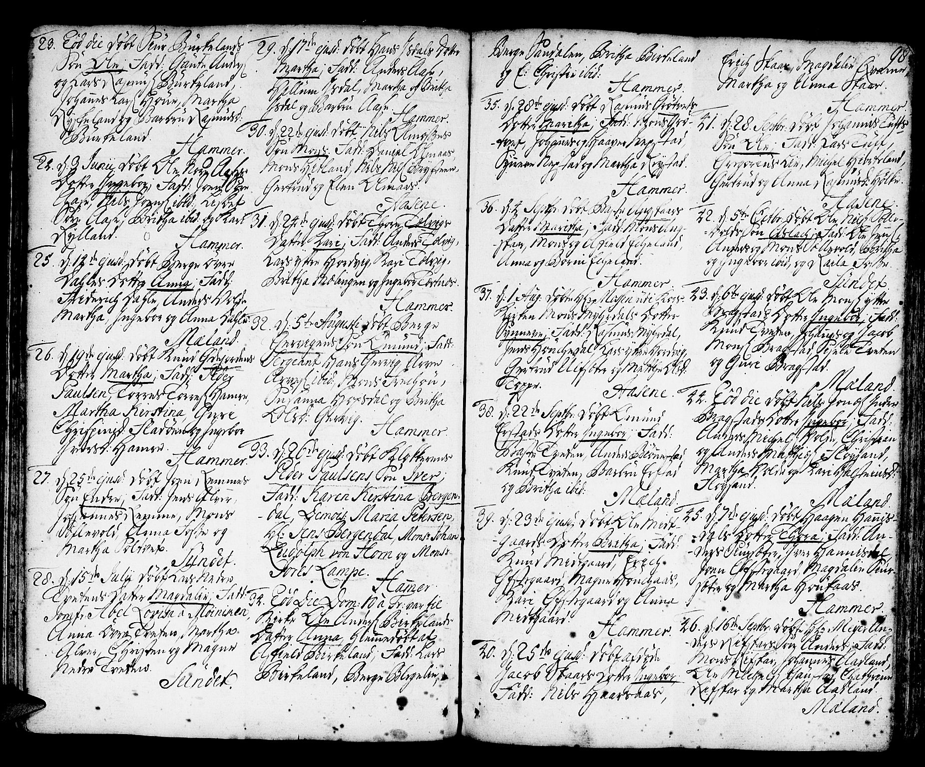 Hamre sokneprestembete, AV/SAB-A-75501/H/Ha/Haa/Haaa/L0007: Parish register (official) no. A 7, 1762-1777, p. 98