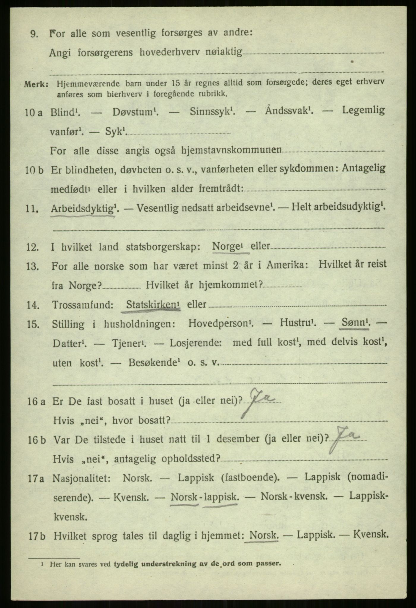 SATØ, 1920 census for Balsfjord, 1920, p. 3209