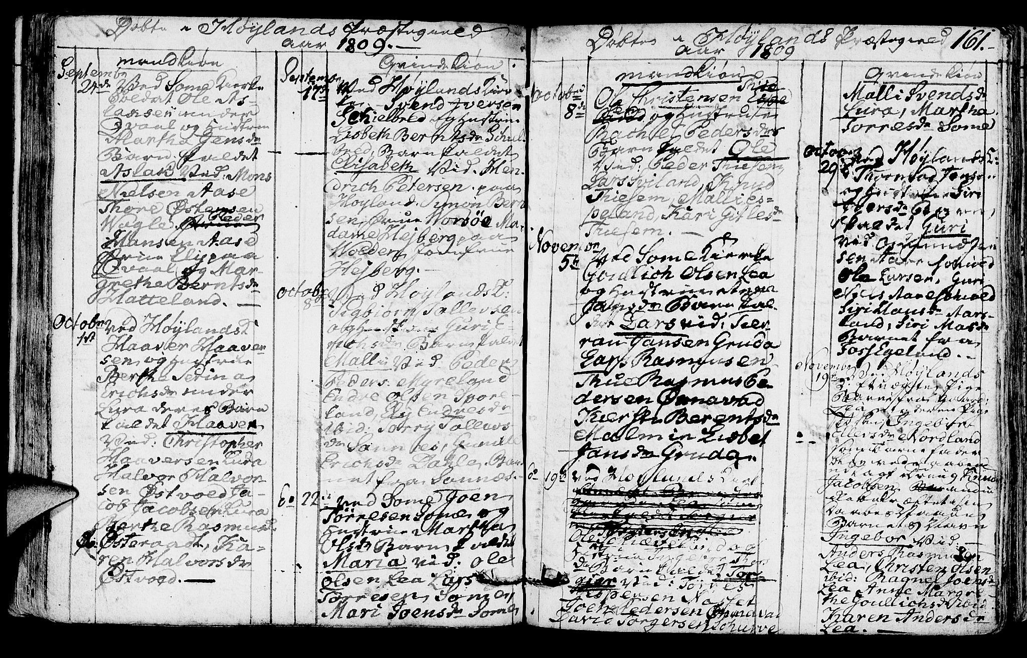 Høyland sokneprestkontor, SAST/A-101799/001/30BA/L0005: Parish register (official) no. A 5, 1804-1815, p. 161
