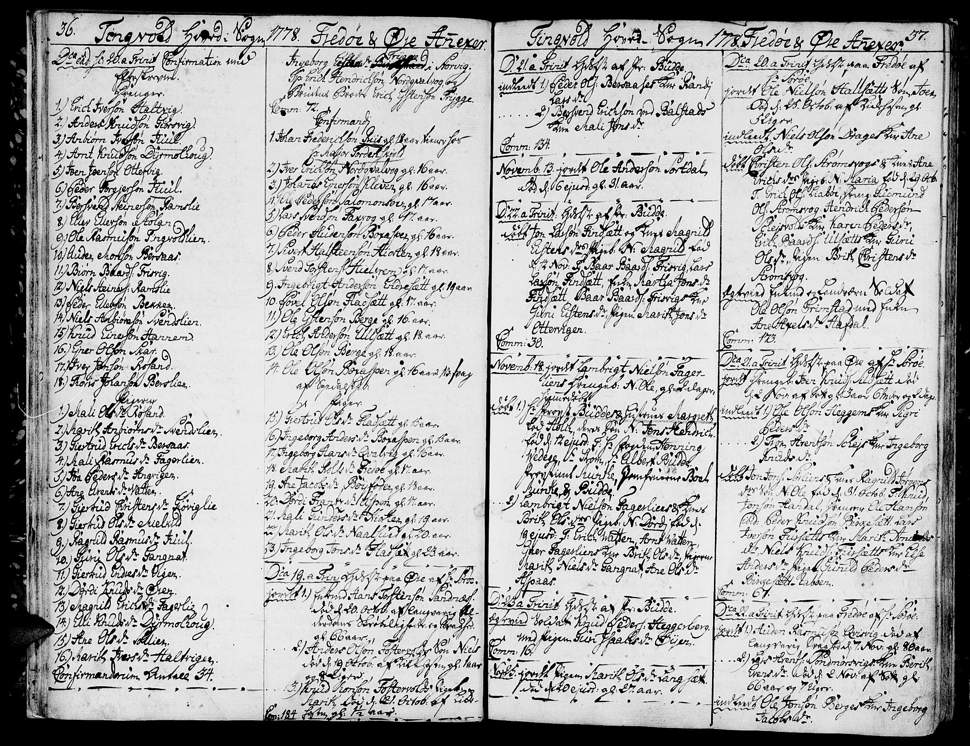 Ministerialprotokoller, klokkerbøker og fødselsregistre - Møre og Romsdal, SAT/A-1454/586/L0980: Parish register (official) no. 586A06, 1776-1794, p. 36-37