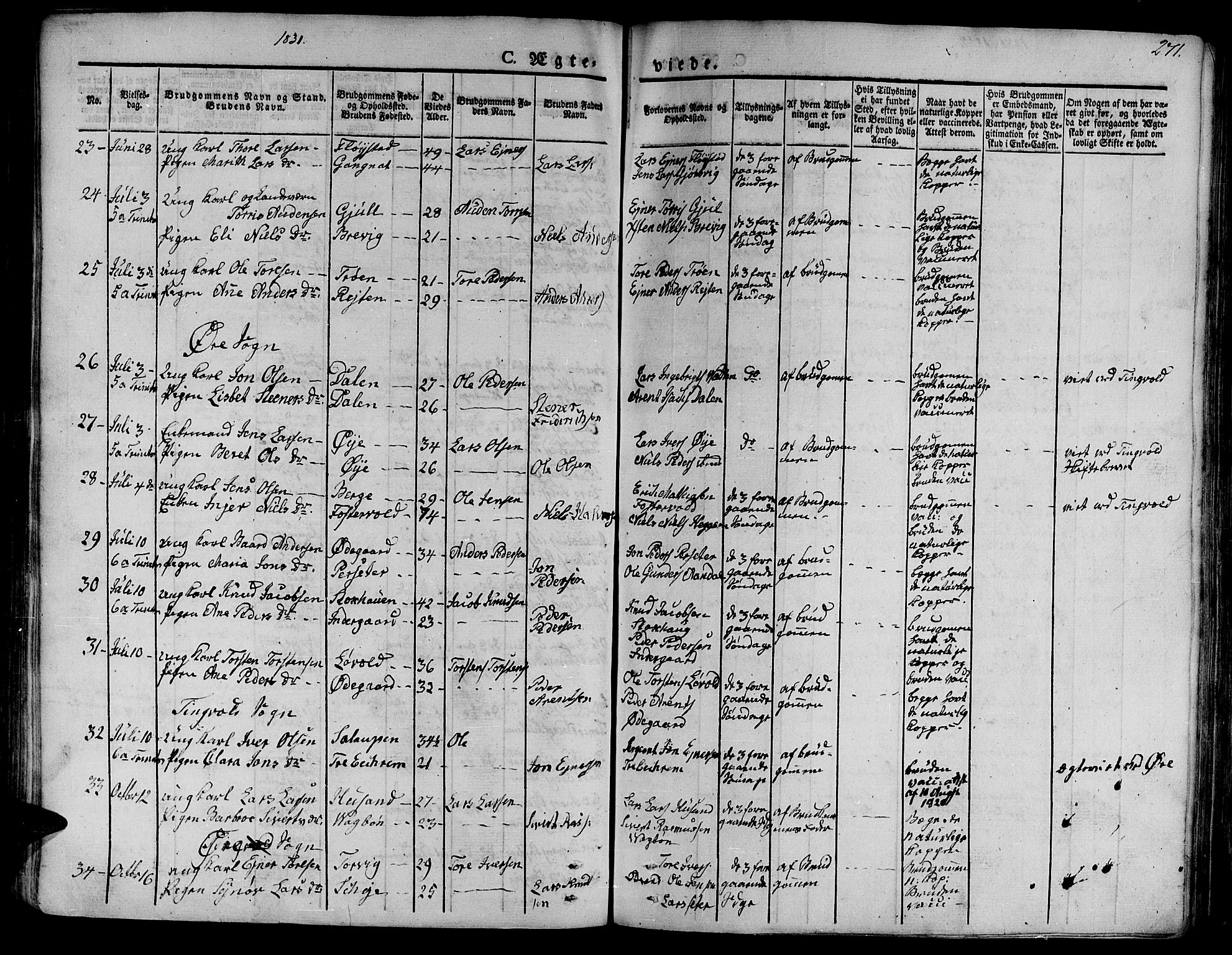 Ministerialprotokoller, klokkerbøker og fødselsregistre - Møre og Romsdal, AV/SAT-A-1454/586/L0983: Parish register (official) no. 586A09, 1829-1843, p. 271