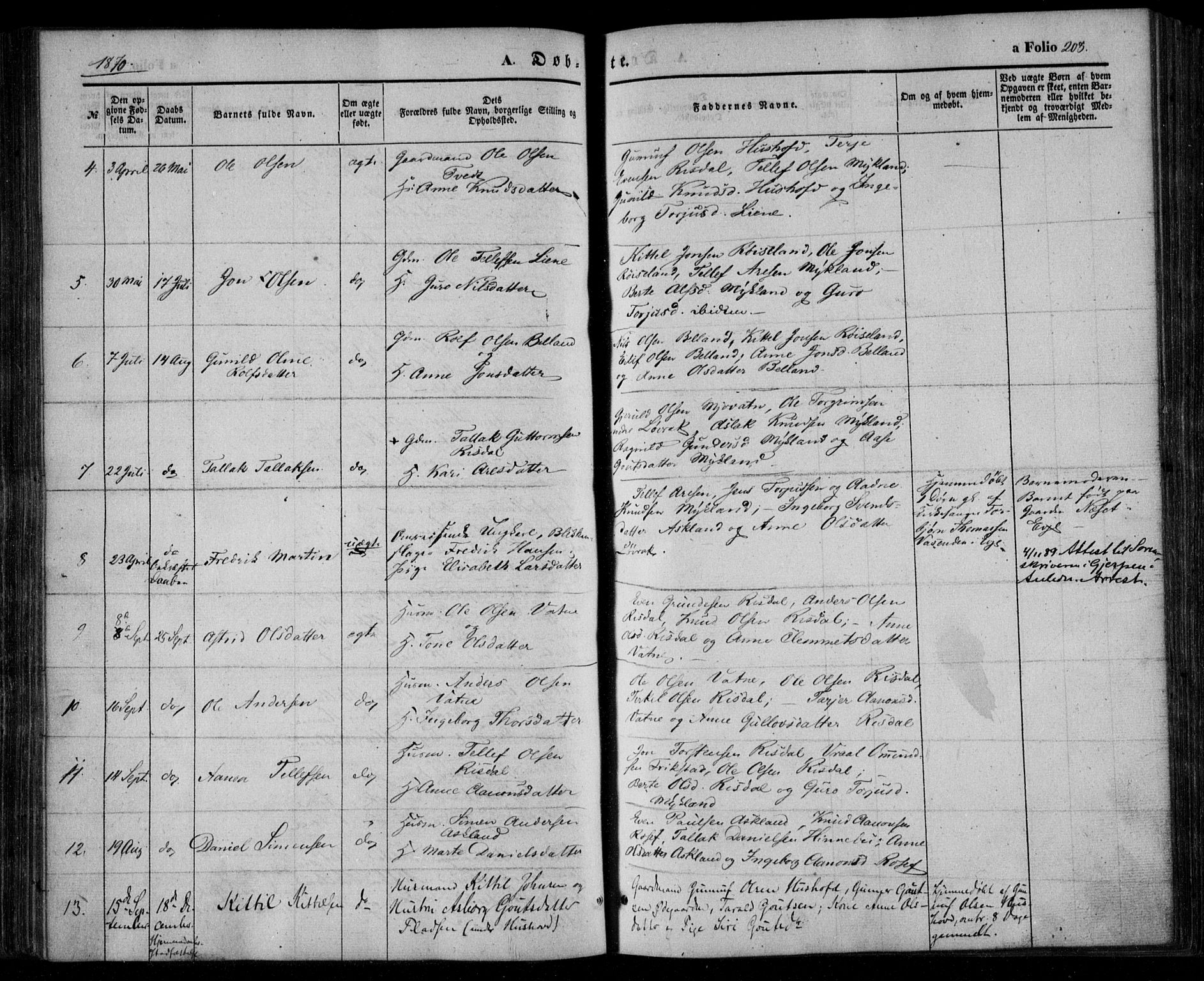 Åmli sokneprestkontor, SAK/1111-0050/F/Fa/Fac/L0008: Parish register (official) no. A 8, 1852-1869, p. 208