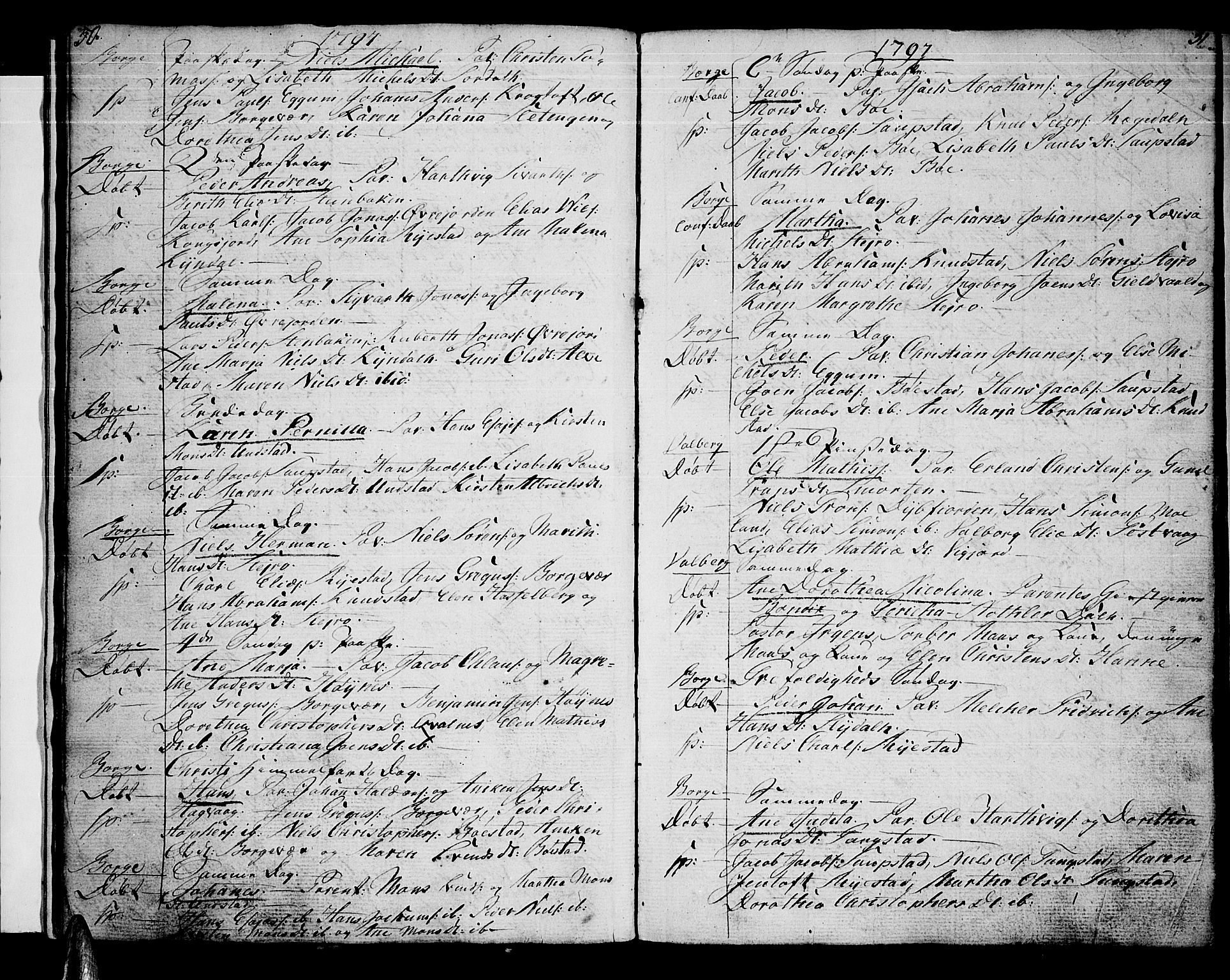 Ministerialprotokoller, klokkerbøker og fødselsregistre - Nordland, SAT/A-1459/880/L1129: Parish register (official) no. 880A03, 1796-1821, p. 50-51