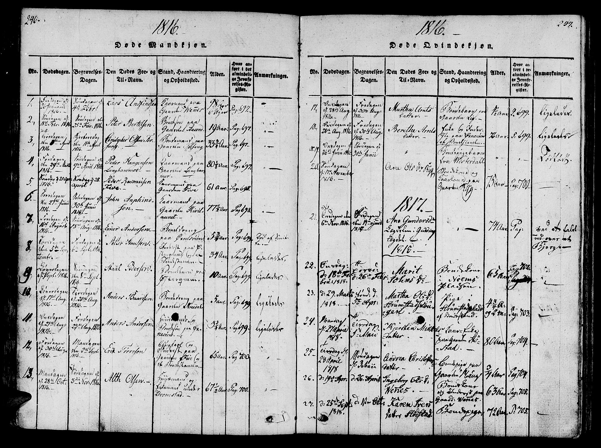 Ministerialprotokoller, klokkerbøker og fødselsregistre - Nord-Trøndelag, SAT/A-1458/746/L0441: Parish register (official) no. 746A03 /2, 1816-1827, p. 146-147