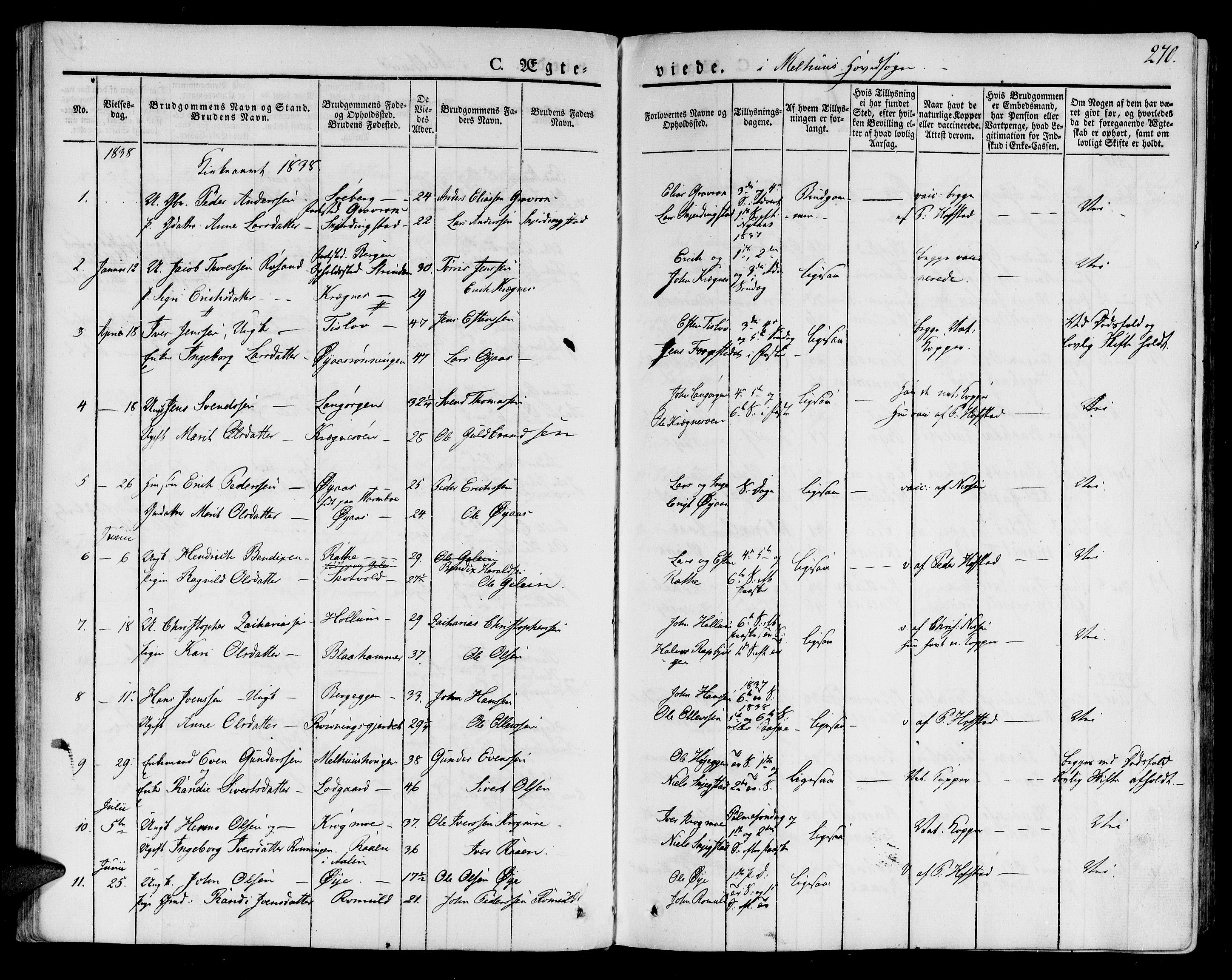 Ministerialprotokoller, klokkerbøker og fødselsregistre - Sør-Trøndelag, SAT/A-1456/691/L1070: Parish register (official) no. 691A05 /1, 1826-1841, p. 270