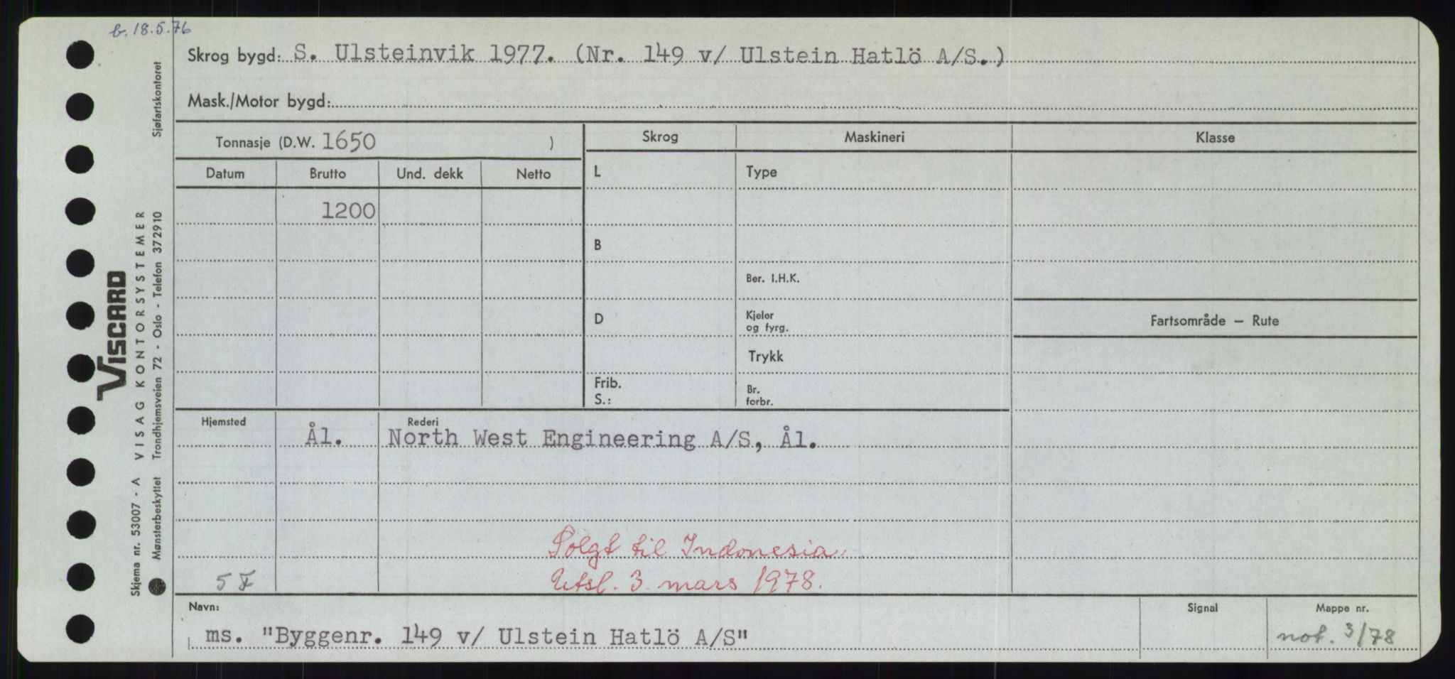 Sjøfartsdirektoratet med forløpere, Skipsmålingen, RA/S-1627/H/Hd/L0006: Fartøy, Byg-Båt, p. 733