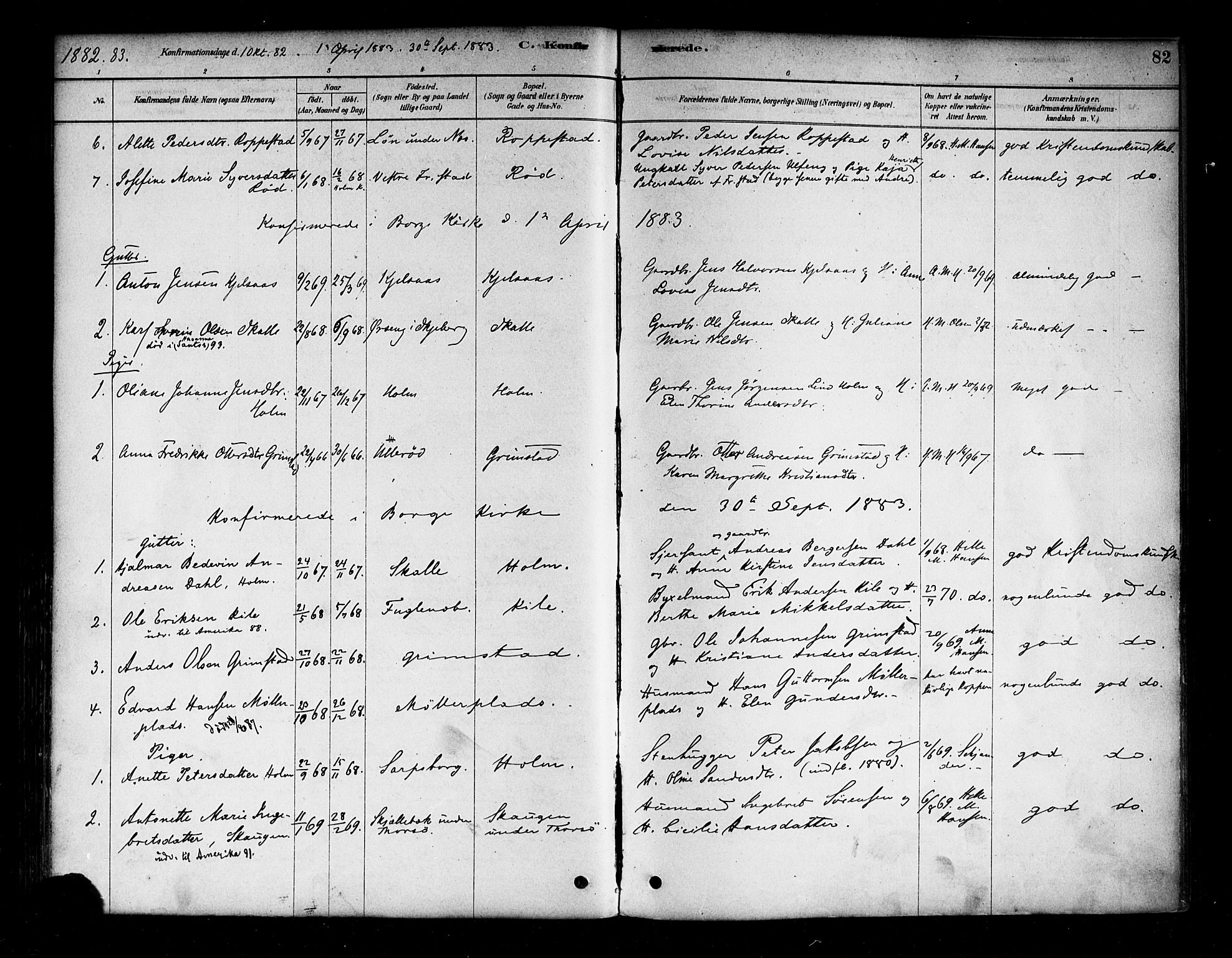 Borge prestekontor Kirkebøker, AV/SAO-A-10903/F/Fb/L0003: Parish register (official) no. II 3, 1878-1902, p. 82