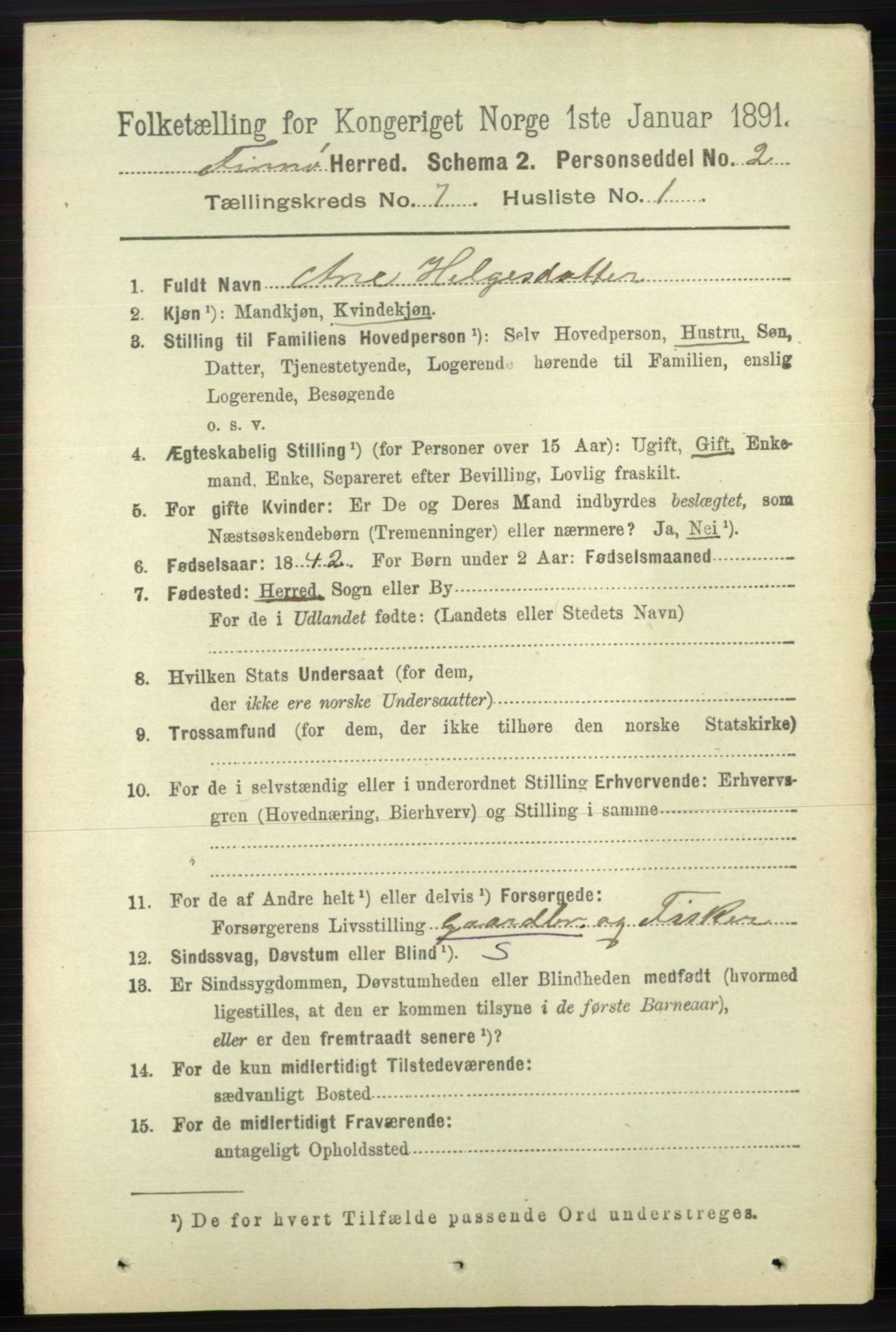 RA, 1891 census for 1141 Finnøy, 1891, p. 1511