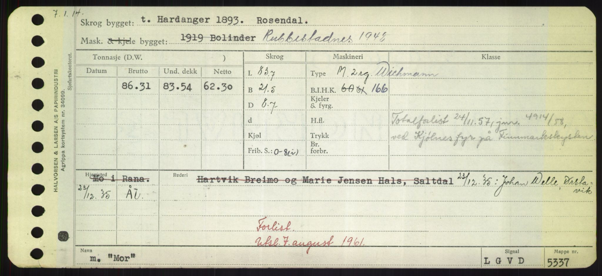 Sjøfartsdirektoratet med forløpere, Skipsmålingen, AV/RA-S-1627/H/Hd/L0025: Fartøy, Min-Mås, p. 171