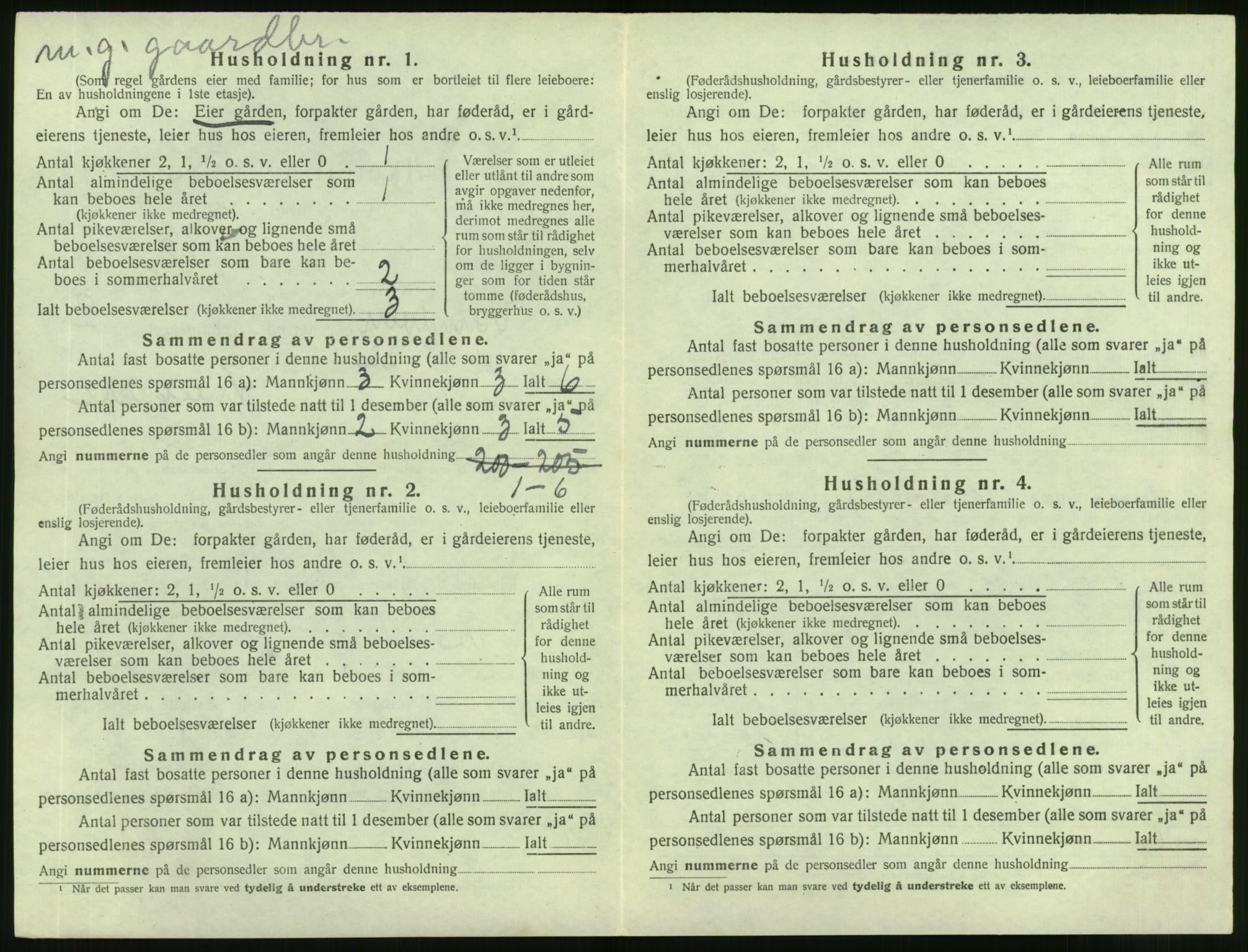 SAT, 1920 census for Vanylven, 1920, p. 292