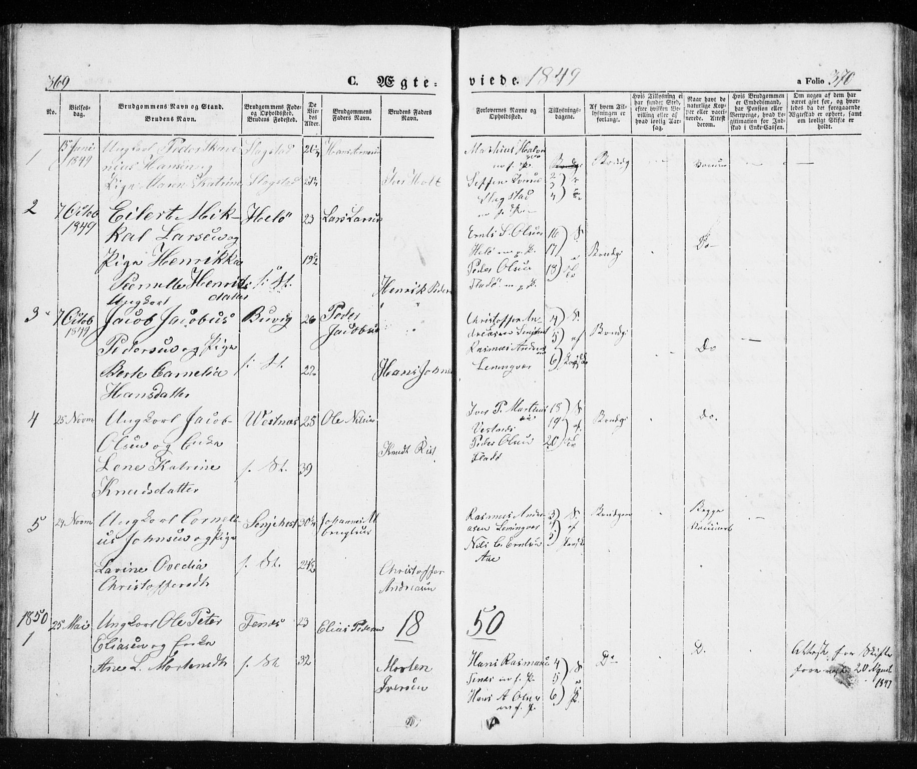 Trondenes sokneprestkontor, SATØ/S-1319/H/Ha/L0010kirke: Parish register (official) no. 10, 1840-1865, p. 369-370