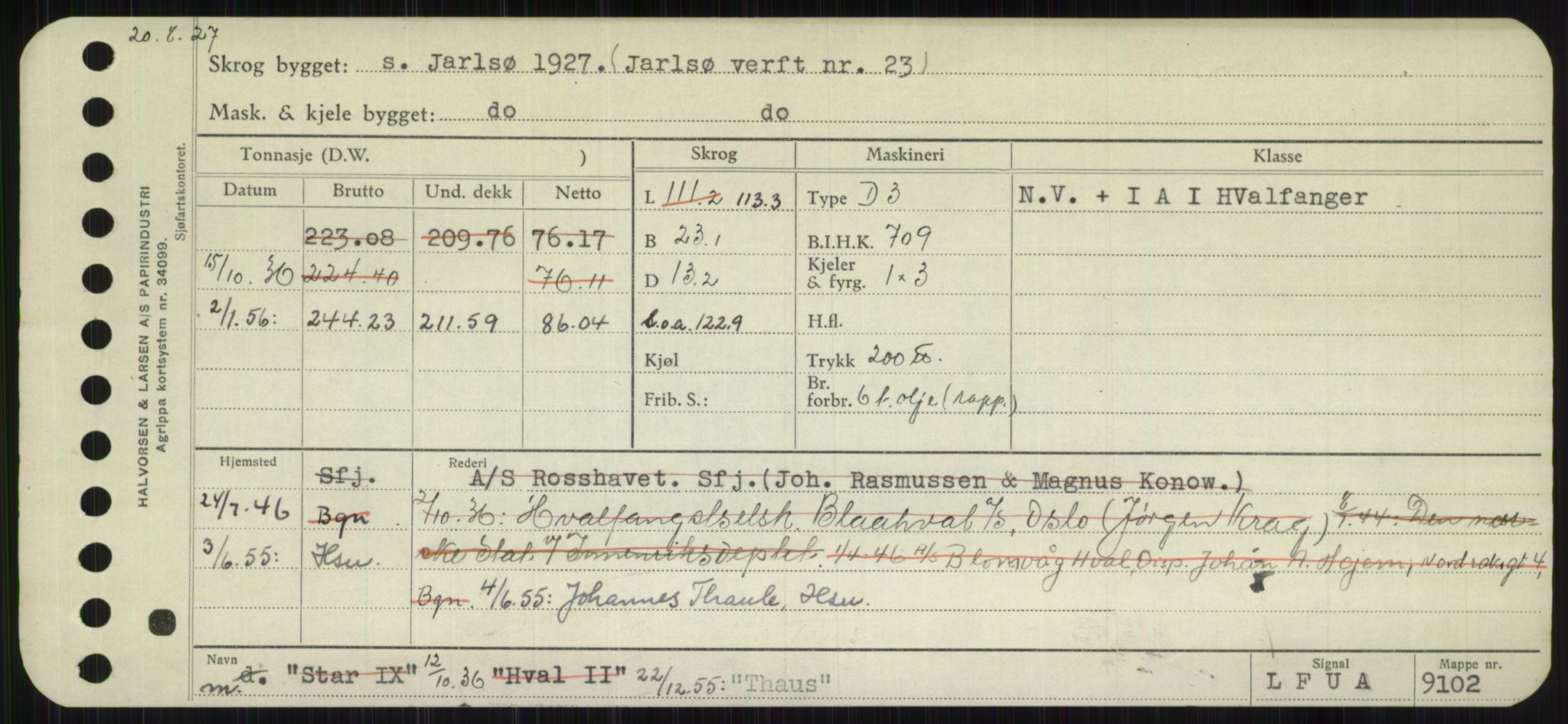 Sjøfartsdirektoratet med forløpere, Skipsmålingen, RA/S-1627/H/Hb/L0005: Fartøy, T-Å, p. 93