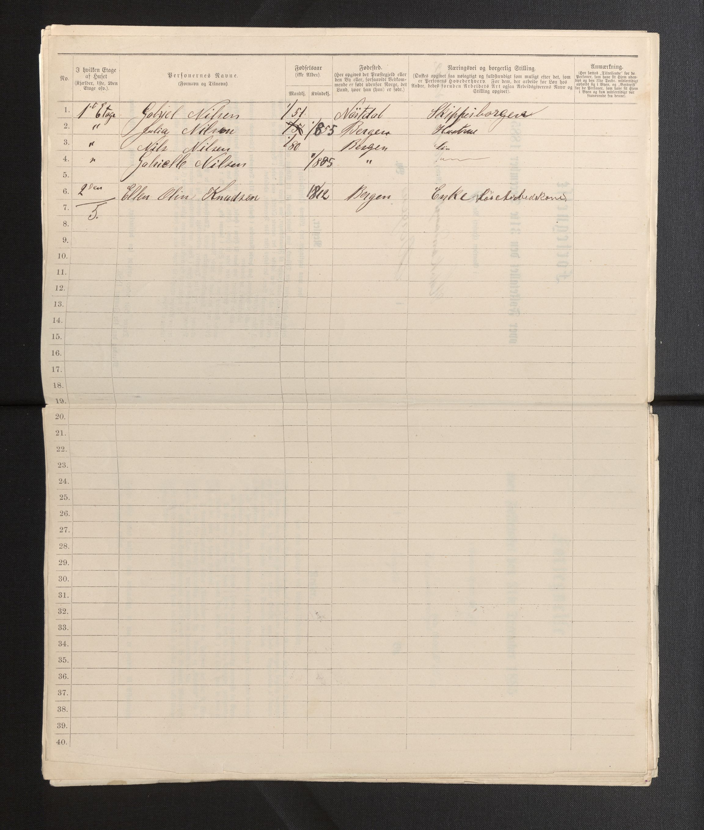 SAB, 1885 census for 1301 Bergen, 1885, p. 1848