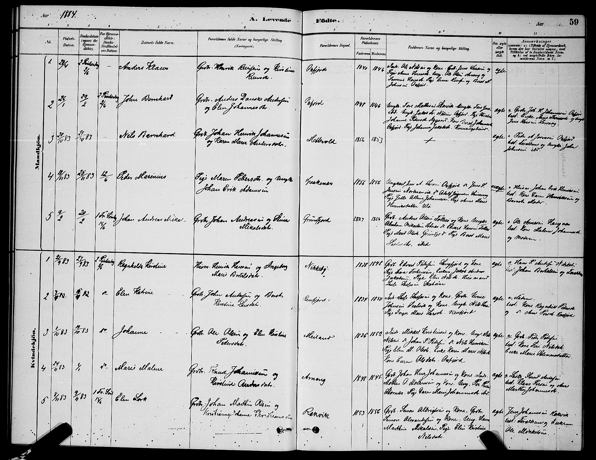 Skjervøy sokneprestkontor, AV/SATØ-S-1300/H/Ha/Hab/L0006klokker: Parish register (copy) no. 6, 1878-1888, p. 59