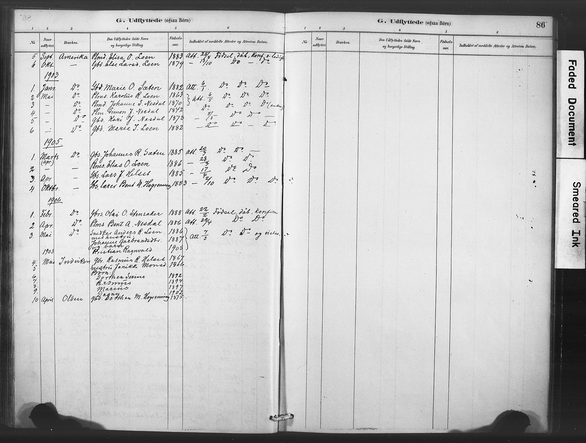 Stryn Sokneprestembete, AV/SAB-A-82501: Parish register (official) no. C 1, 1878-1907, p. 86