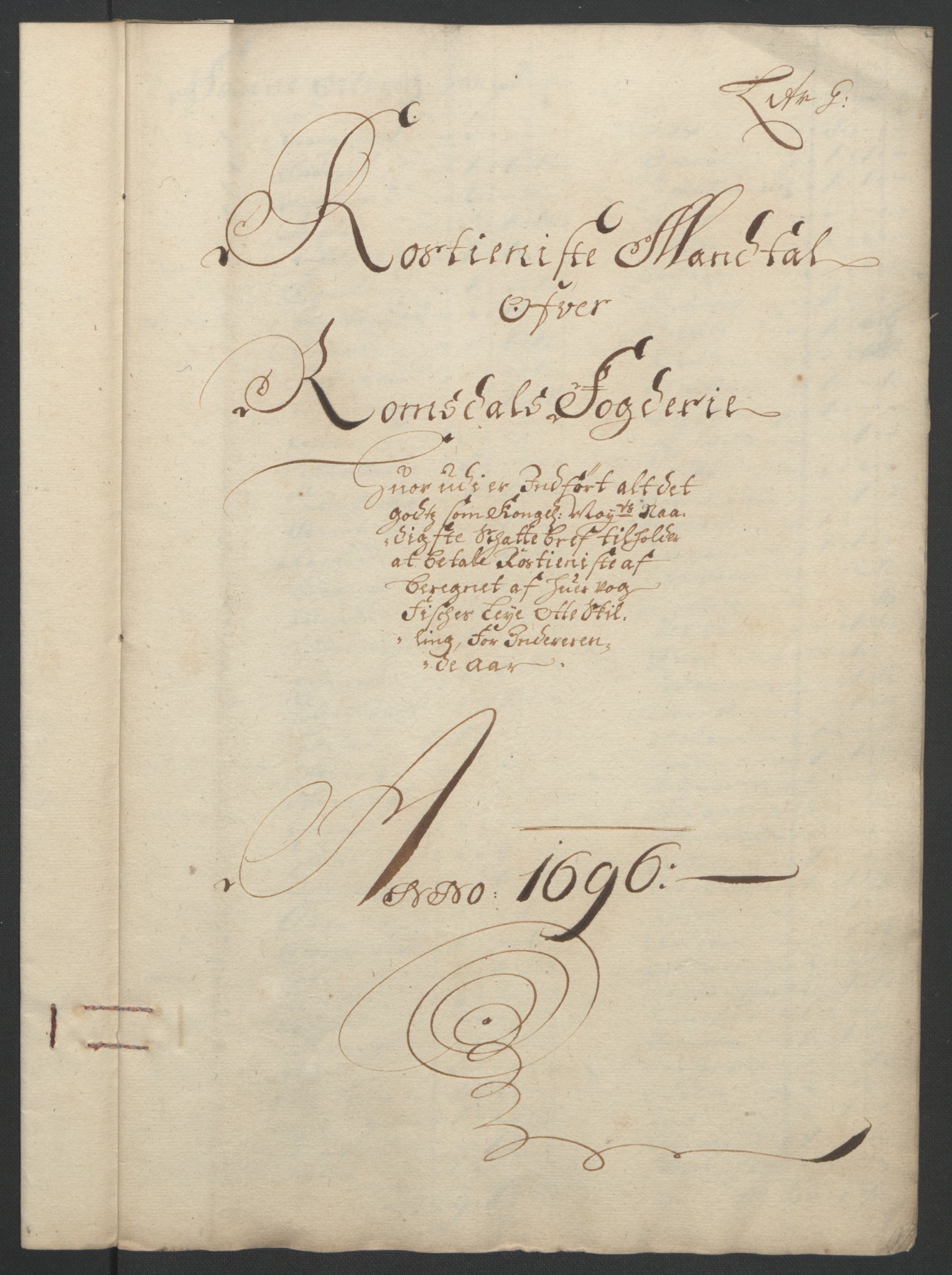 Rentekammeret inntil 1814, Reviderte regnskaper, Fogderegnskap, RA/EA-4092/R55/L3652: Fogderegnskap Romsdal, 1695-1696, p. 241
