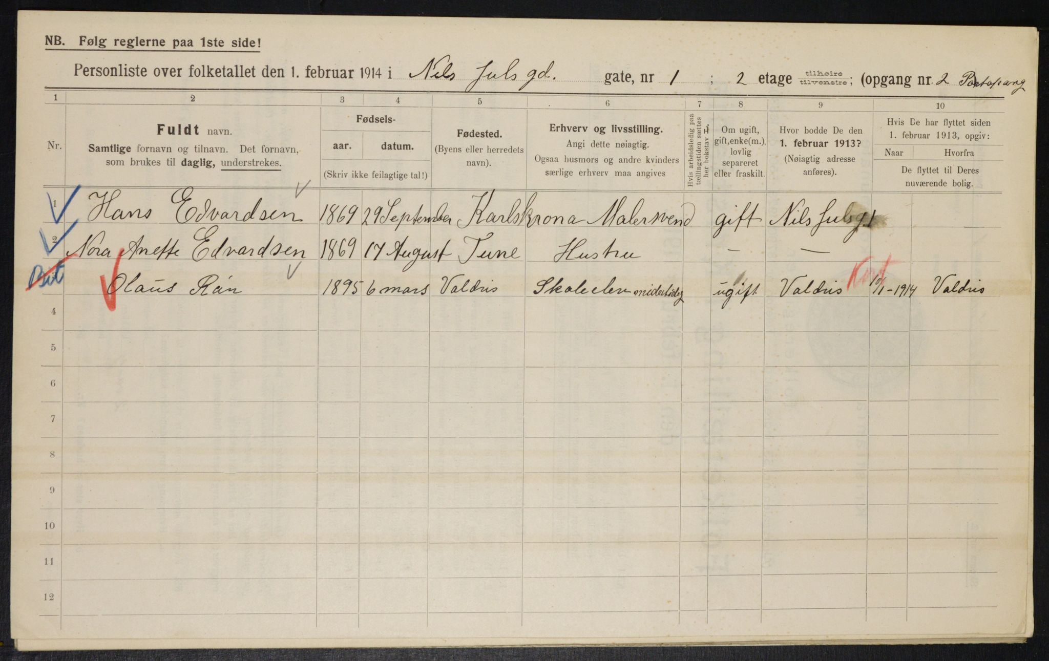 OBA, Municipal Census 1914 for Kristiania, 1914, p. 70128