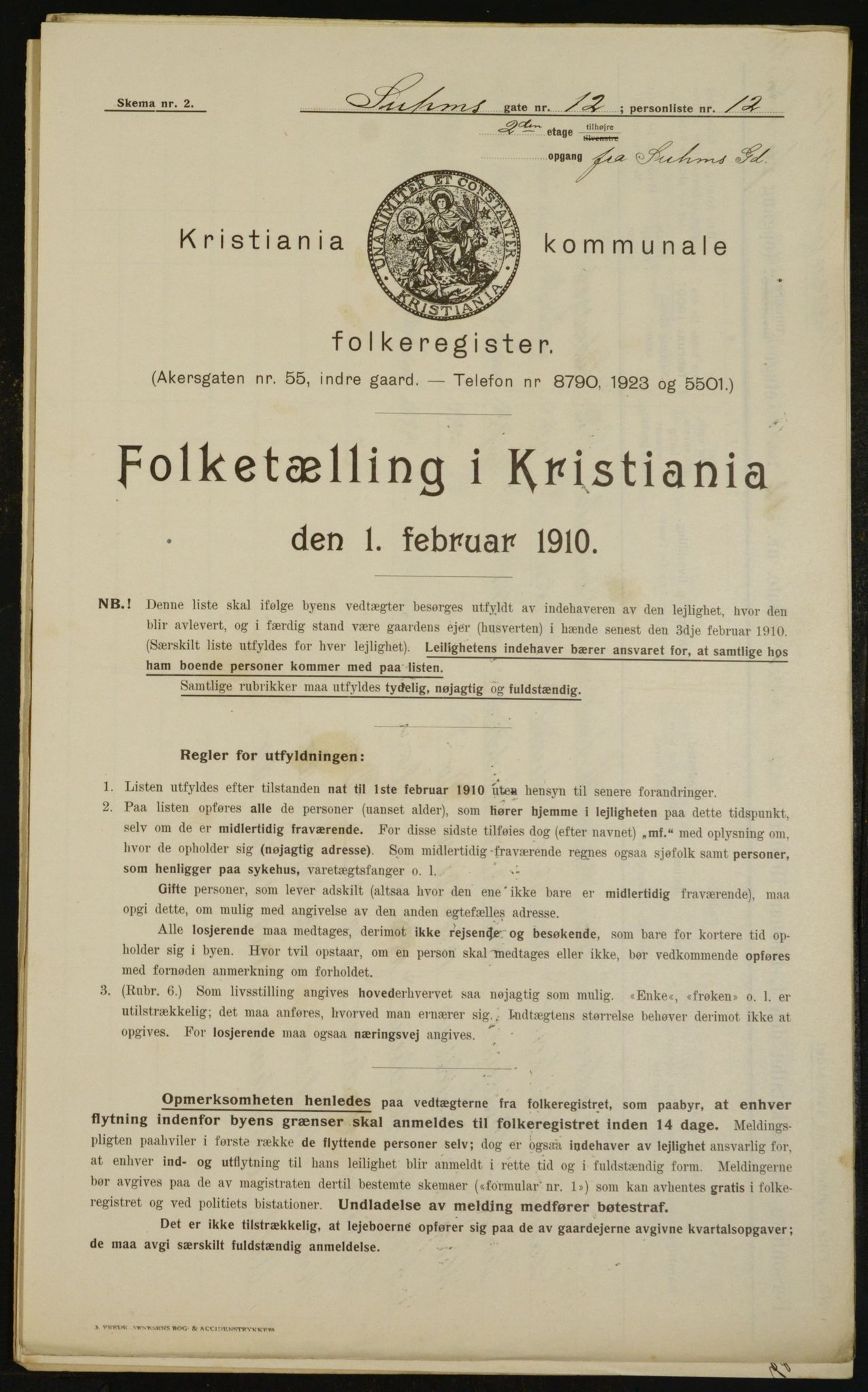 OBA, Municipal Census 1910 for Kristiania, 1910, p. 99266