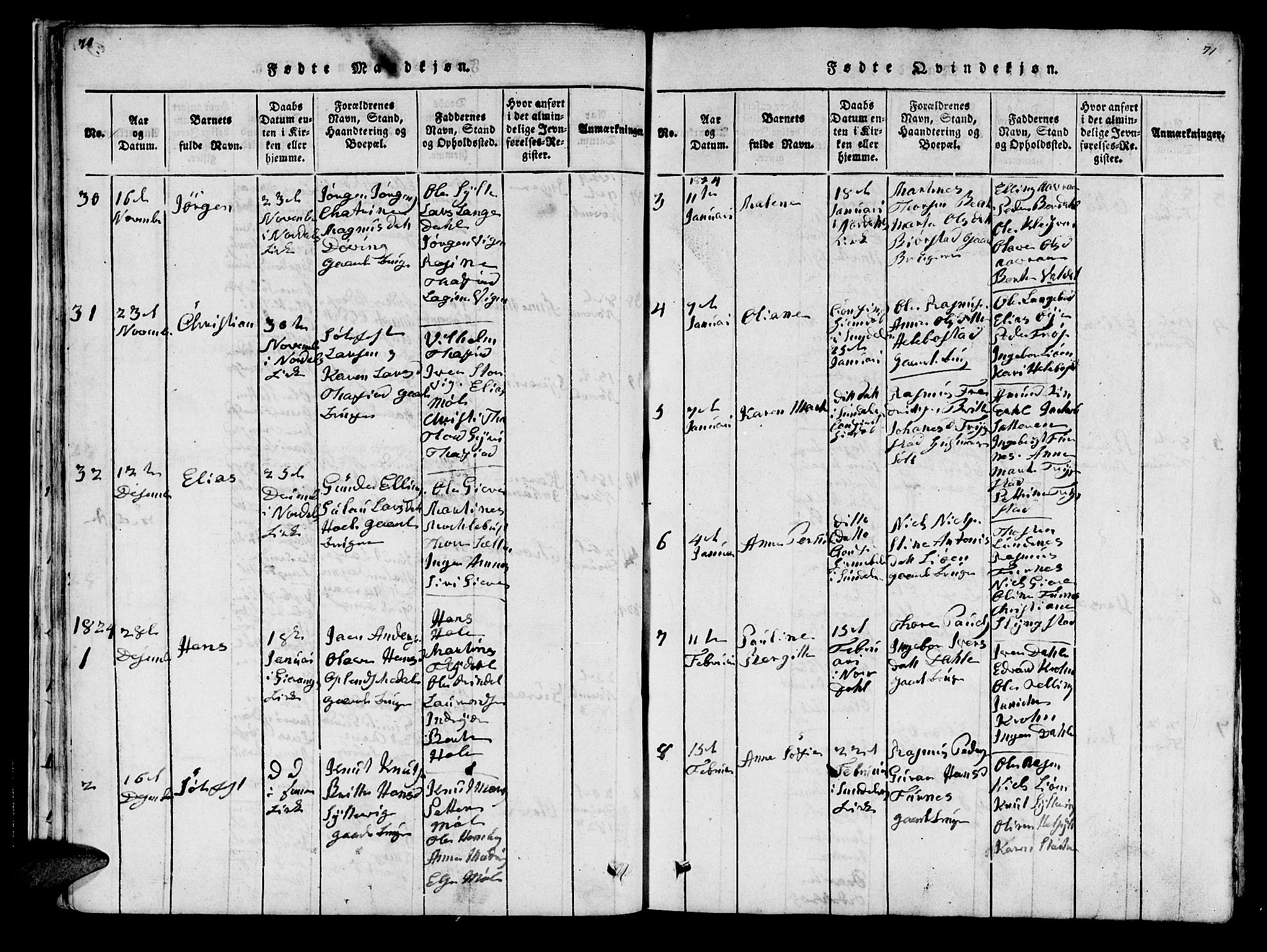 Ministerialprotokoller, klokkerbøker og fødselsregistre - Møre og Romsdal, SAT/A-1454/519/L0246: Parish register (official) no. 519A05, 1817-1834, p. 70-71