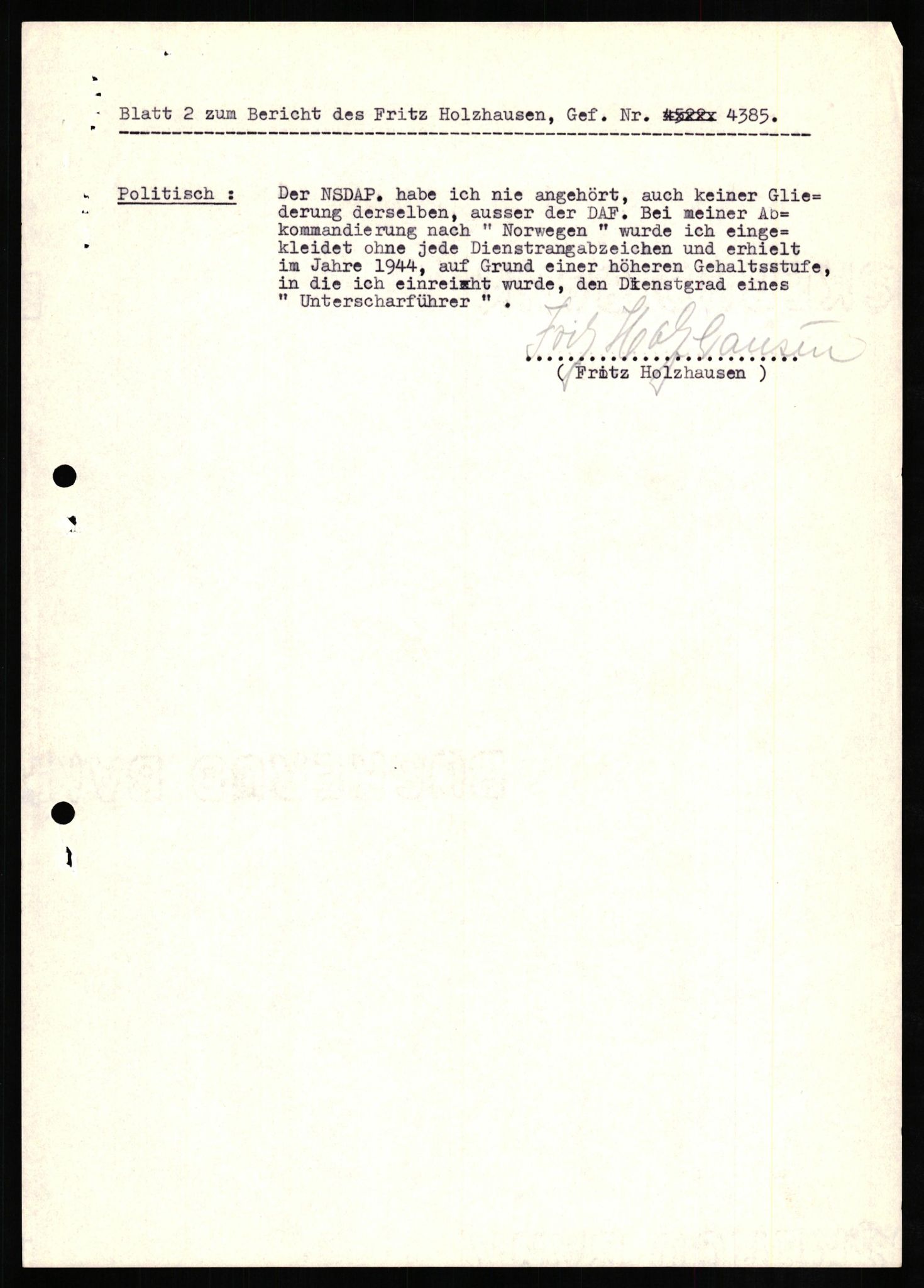 Forsvaret, Forsvarets overkommando II, AV/RA-RAFA-3915/D/Db/L0013: CI Questionaires. Tyske okkupasjonsstyrker i Norge. Tyskere., 1945-1946, p. 452