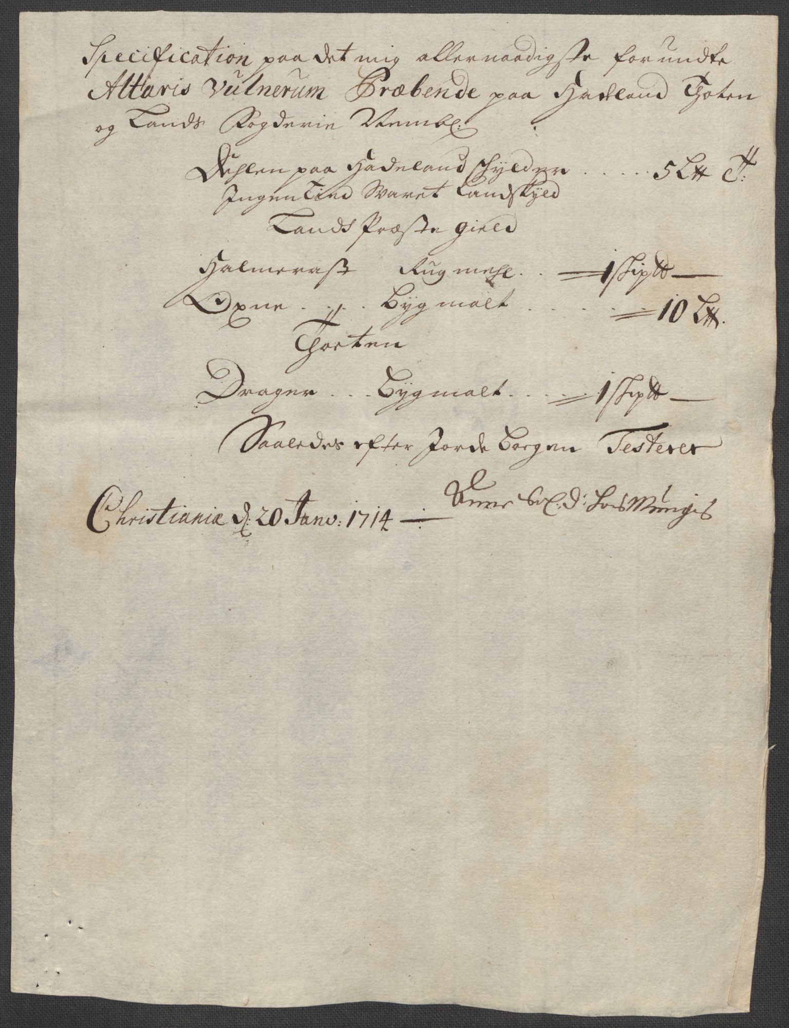 Rentekammeret inntil 1814, Reviderte regnskaper, Fogderegnskap, AV/RA-EA-4092/R18/L1311: Fogderegnskap Hadeland, Toten og Valdres, 1713, p. 292