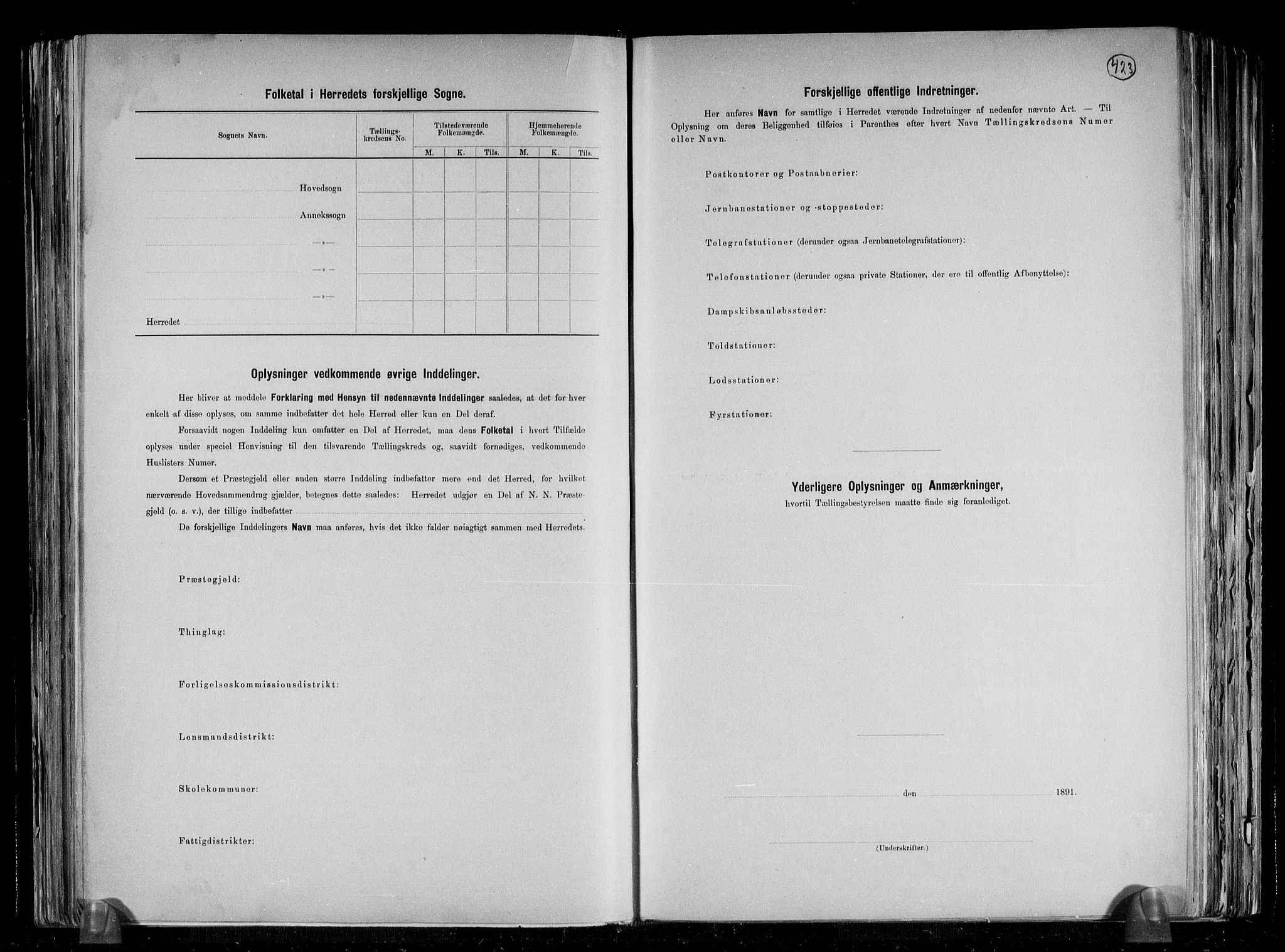 RA, 1891 census for 1246 Fjell, 1891, p. 5