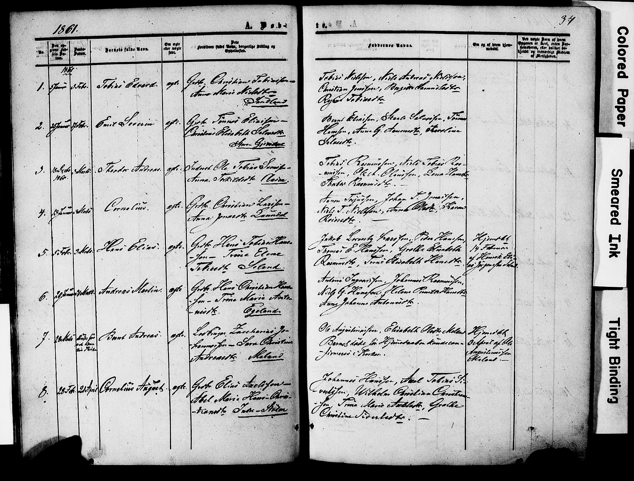 Herad sokneprestkontor, AV/SAK-1111-0018/F/Fa/Faa/L0005: Parish register (official) no. A 5, 1853-1886, p. 34