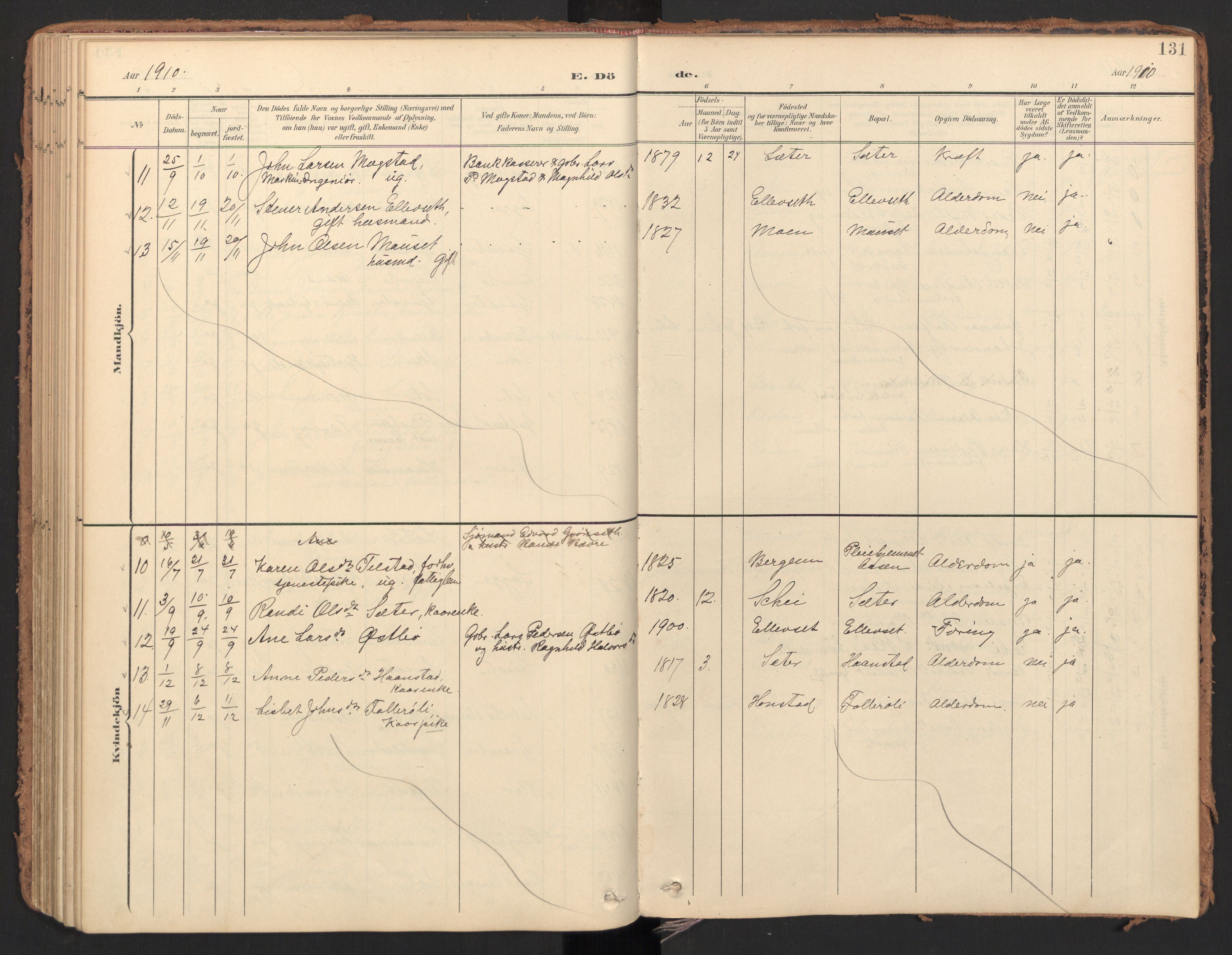 Ministerialprotokoller, klokkerbøker og fødselsregistre - Møre og Romsdal, AV/SAT-A-1454/596/L1057: Parish register (official) no. 596A02, 1900-1917, p. 131