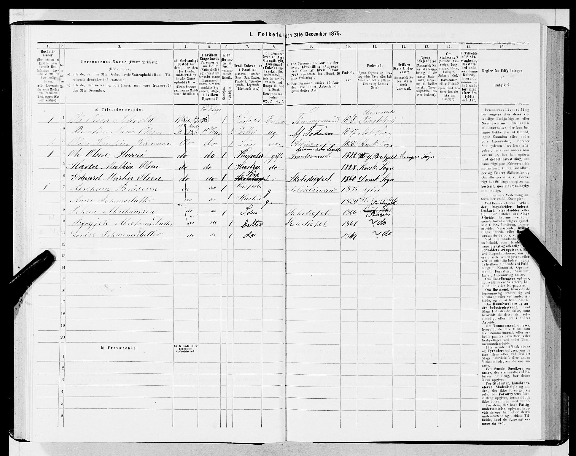 SAB, 1875 census for 1301 Bergen, 1875, p. 2720