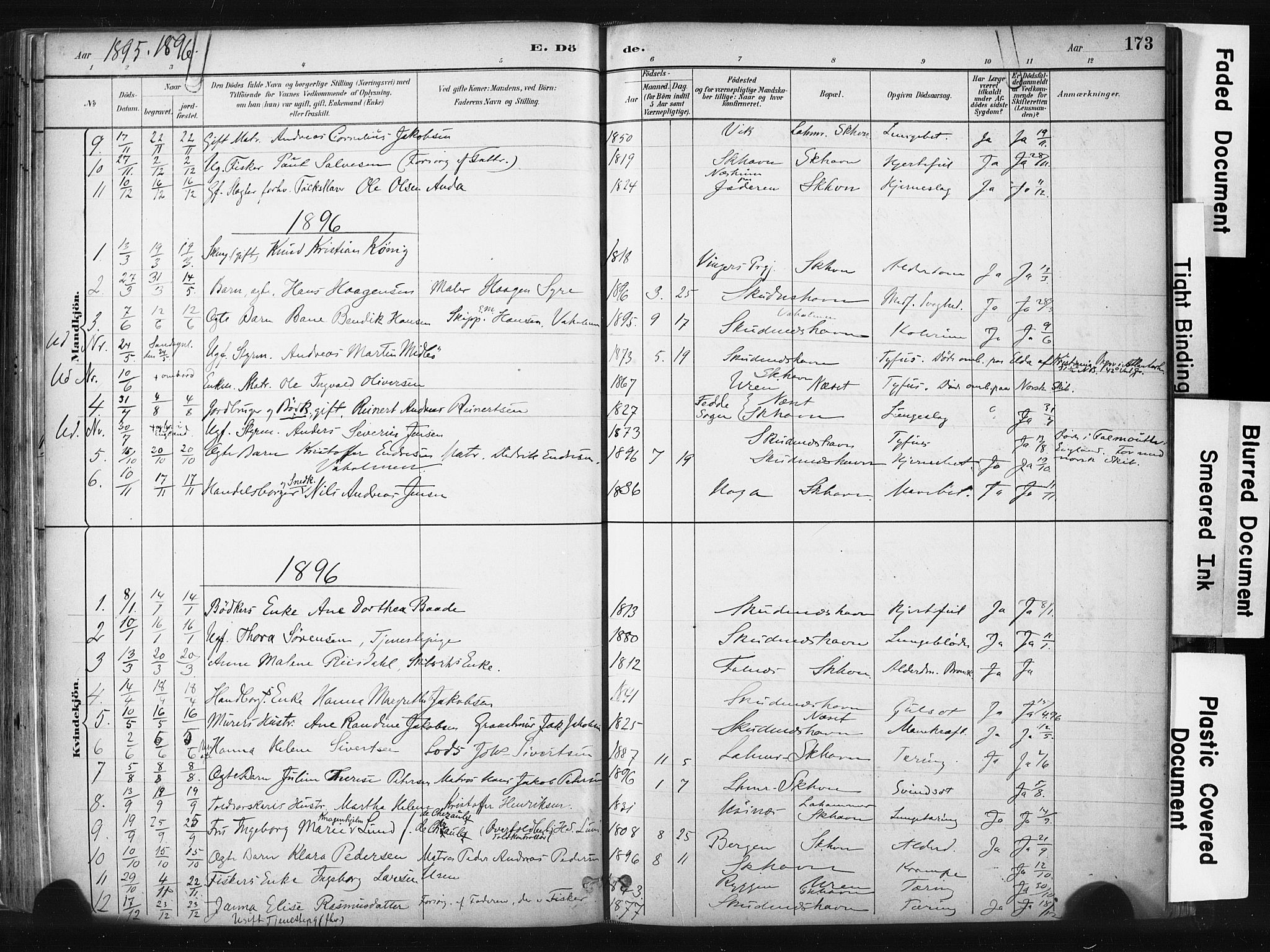 Skudenes sokneprestkontor, AV/SAST-A -101849/H/Ha/Haa/L0008: Parish register (official) no. A 5, 1882-1912, p. 173