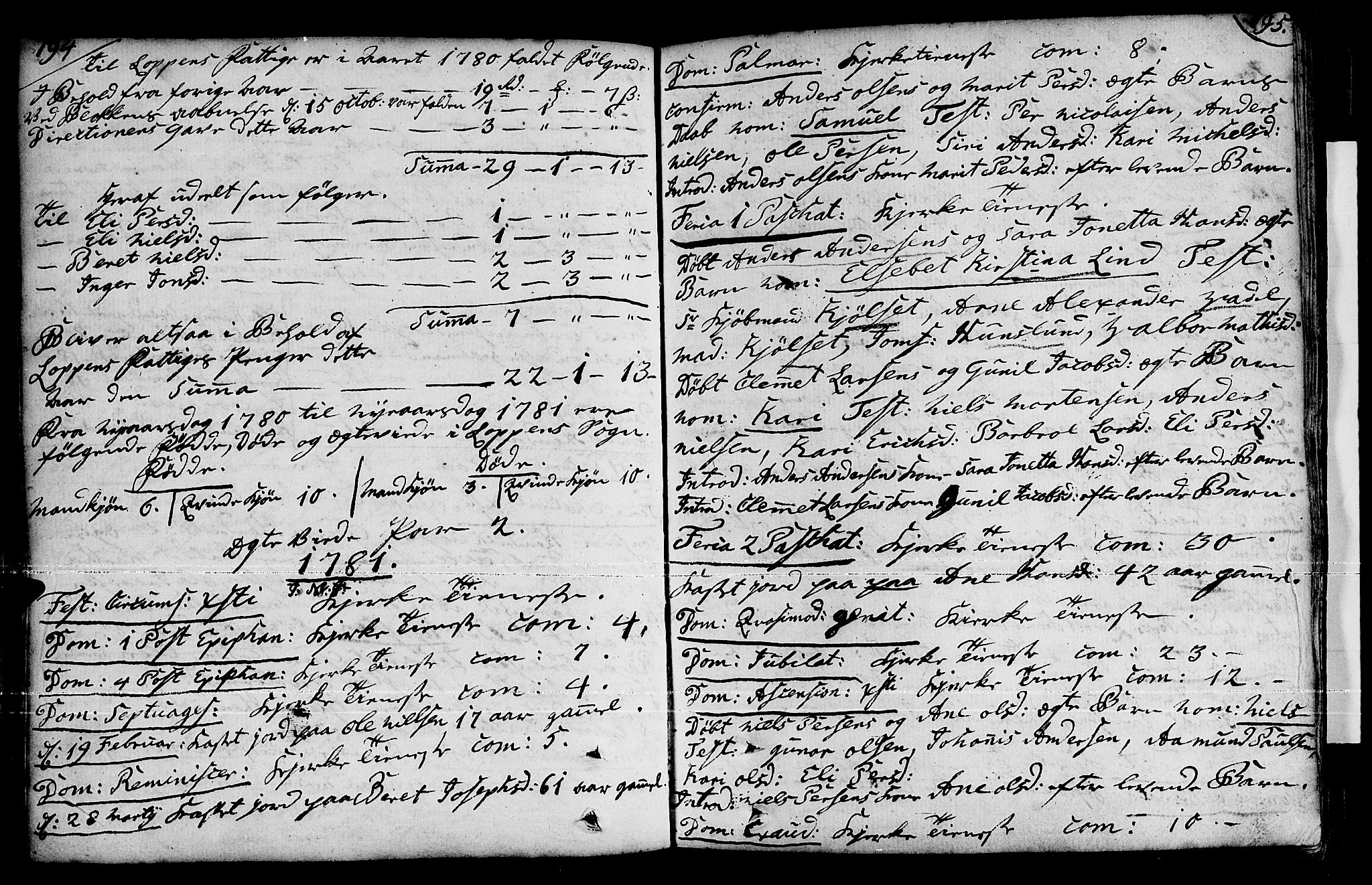 Loppa sokneprestkontor, AV/SATØ-S-1339/H/Ha/L0001kirke: Parish register (official) no. 1 /1, 1753-1784, p. 194-195