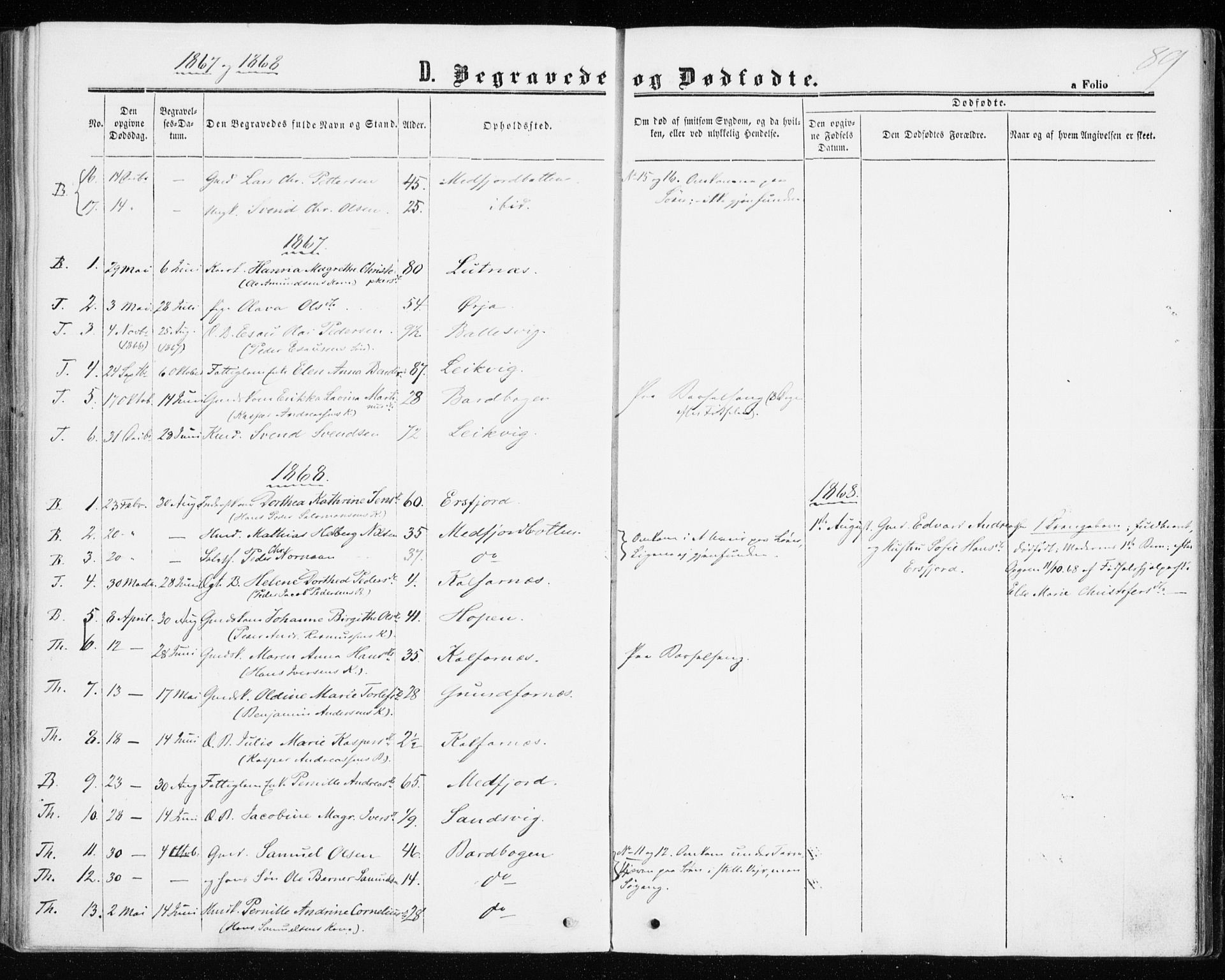 Berg sokneprestkontor, SATØ/S-1318/G/Ga/Gaa/L0002kirke: Parish register (official) no. 2, 1860-1872, p. 89
