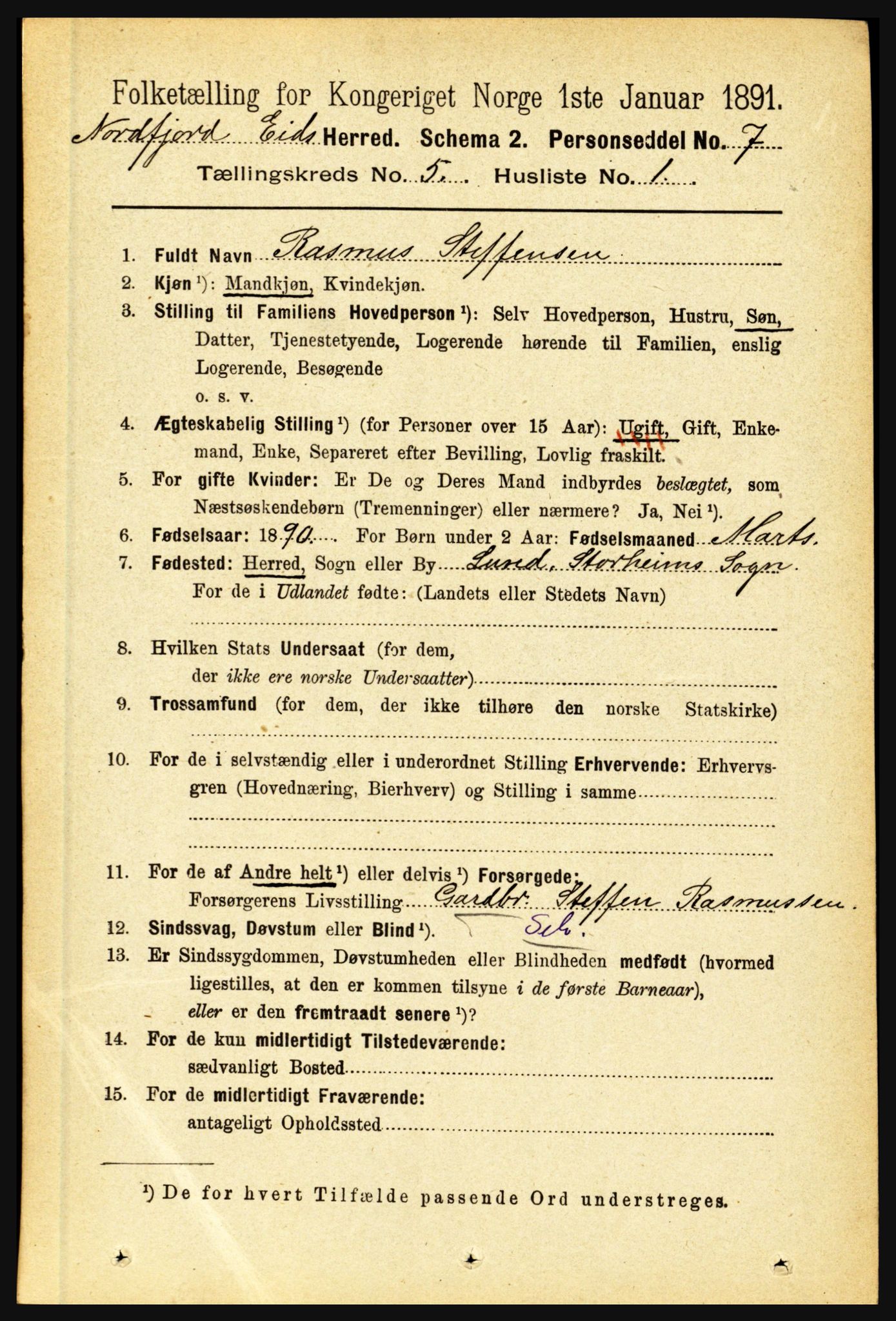 RA, 1891 census for 1443 Eid, 1891, p. 1153