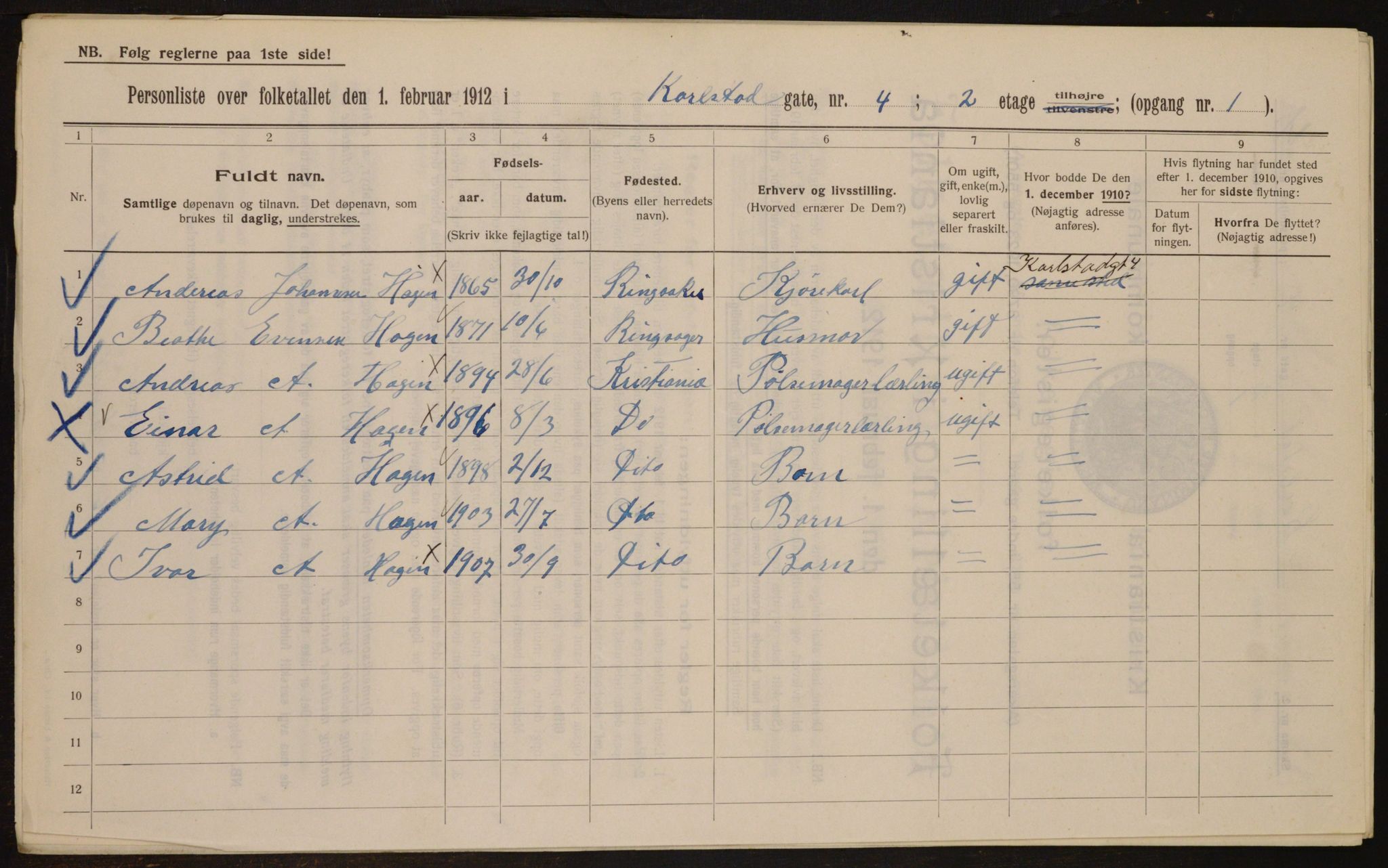 OBA, Municipal Census 1912 for Kristiania, 1912, p. 49282